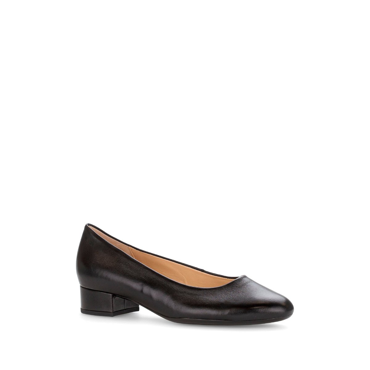 Escarpins en cuir à talon décroché recouvert noir mat, GABOR