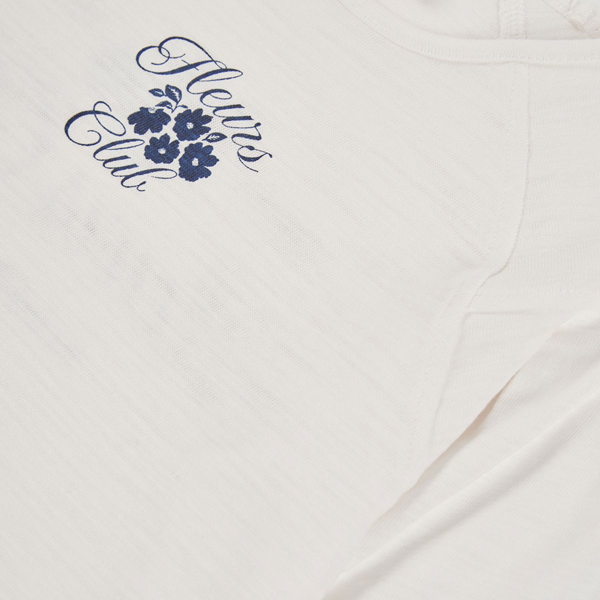 T-shirt fille en maille imprimé fleurs blanc, BOBOLI