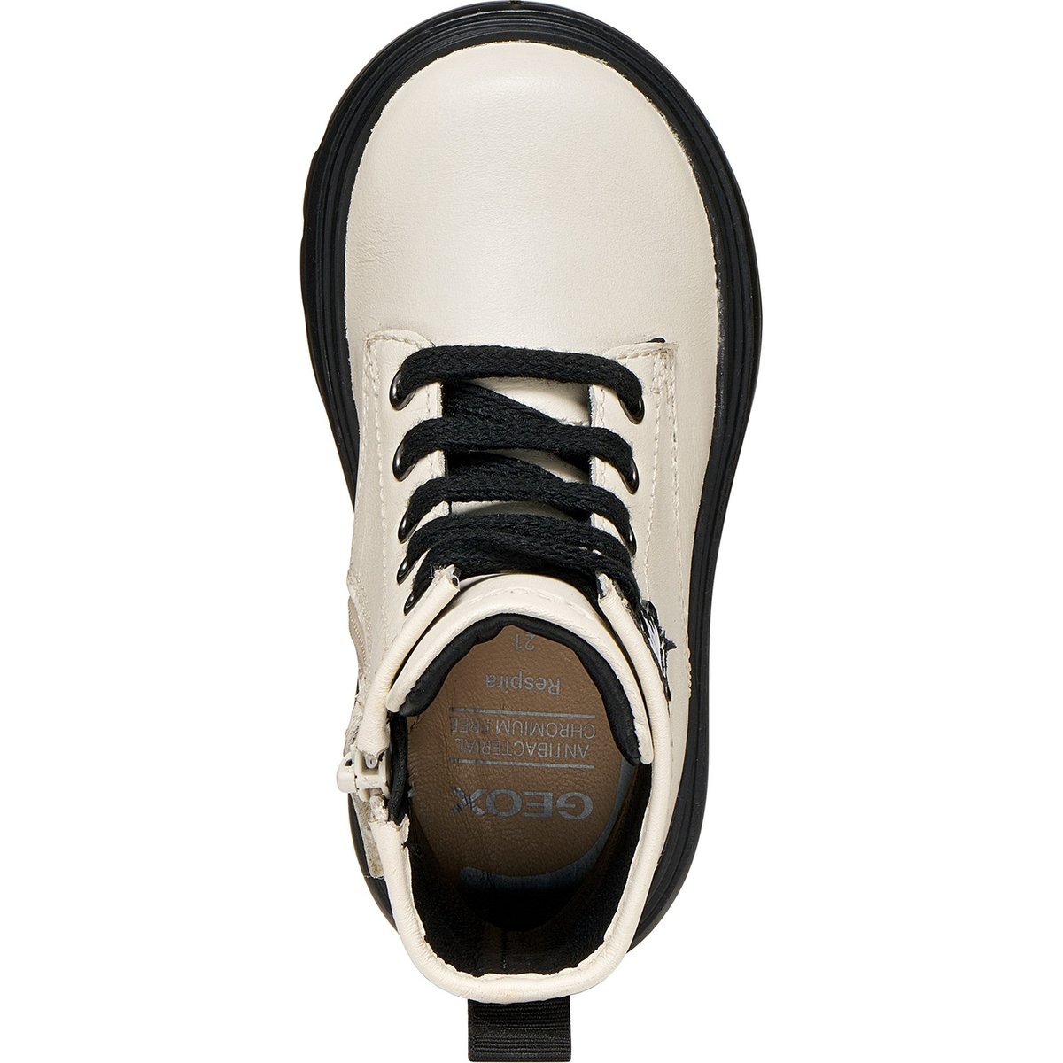 Bottines B KIDDARTAH ivoire clair/noir, GEOX