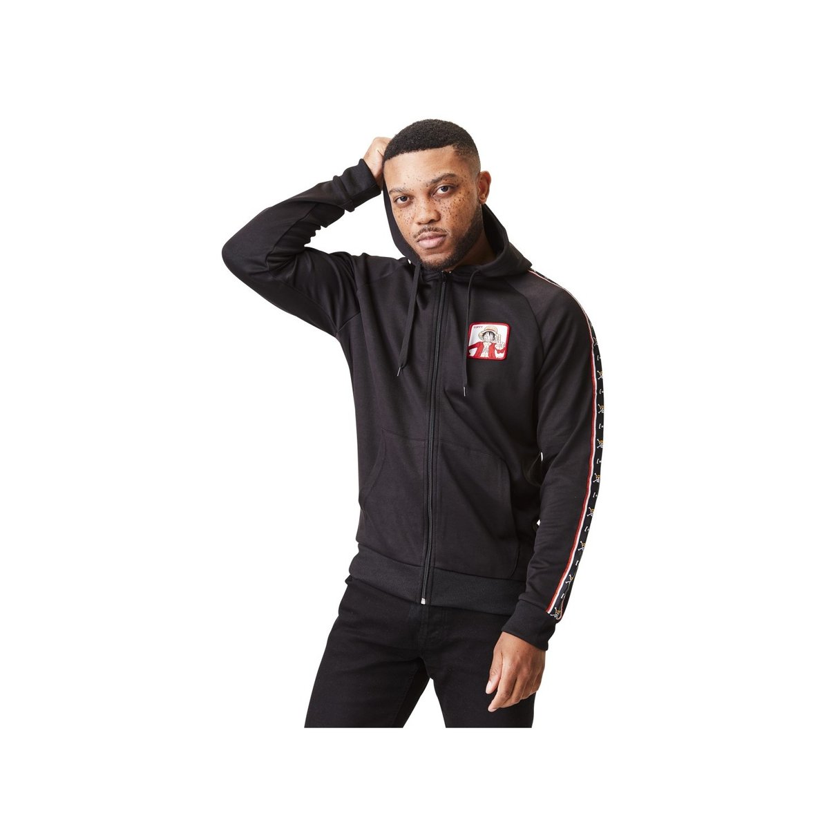 Sweat à capuche avec zip One Piece Luffy noir, CAPSLAB