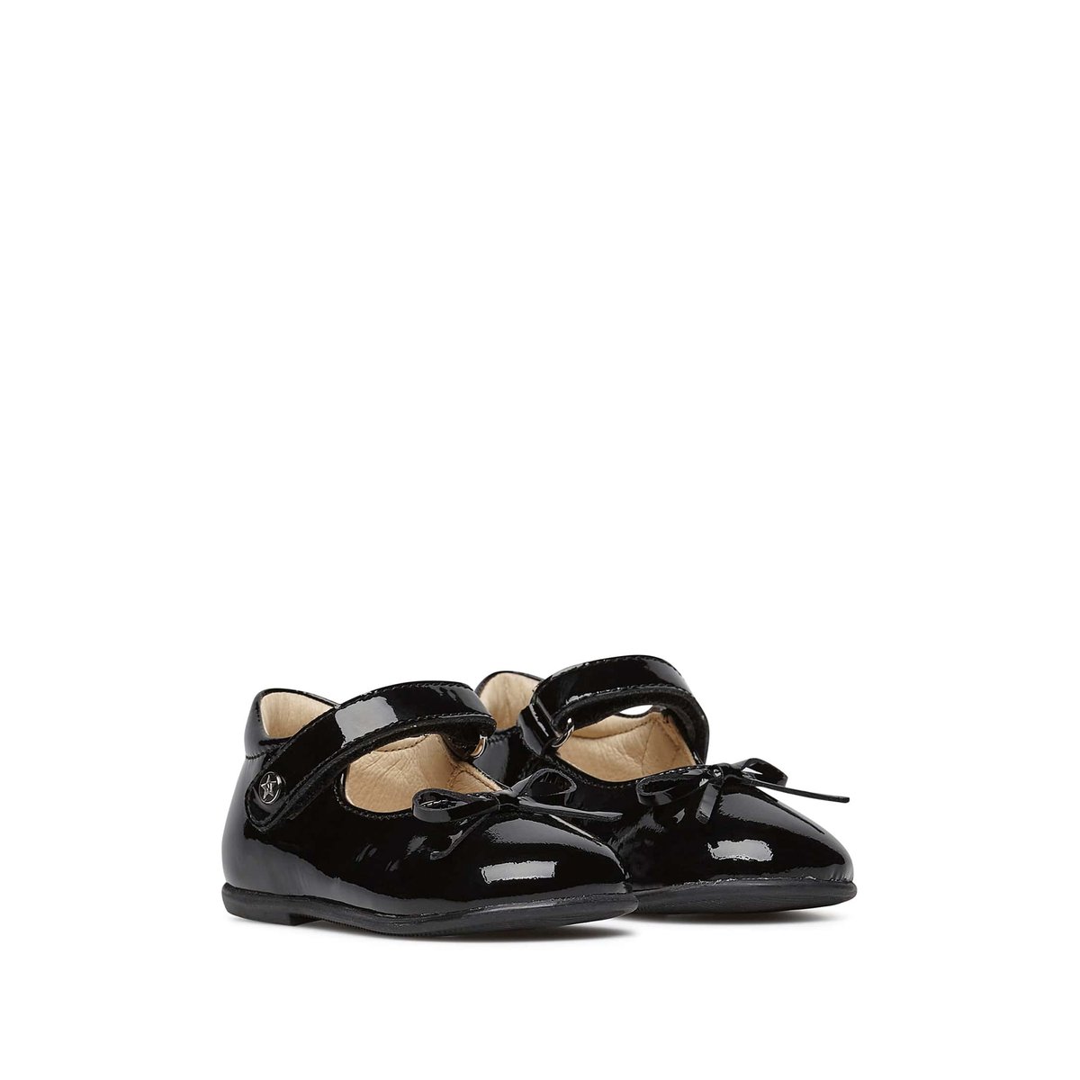 Ballerines en verni avec sangle BALLET noir-beige, NATURINO