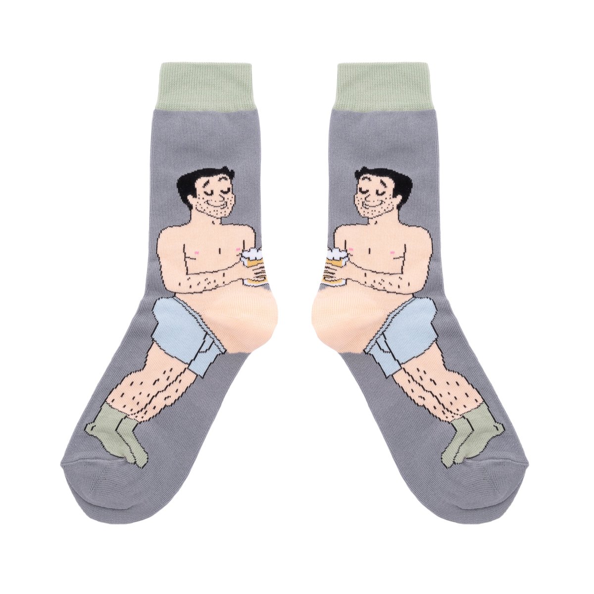 Chaussettes Bidon Bière - Blanc gris, COUCOU SUZETTE