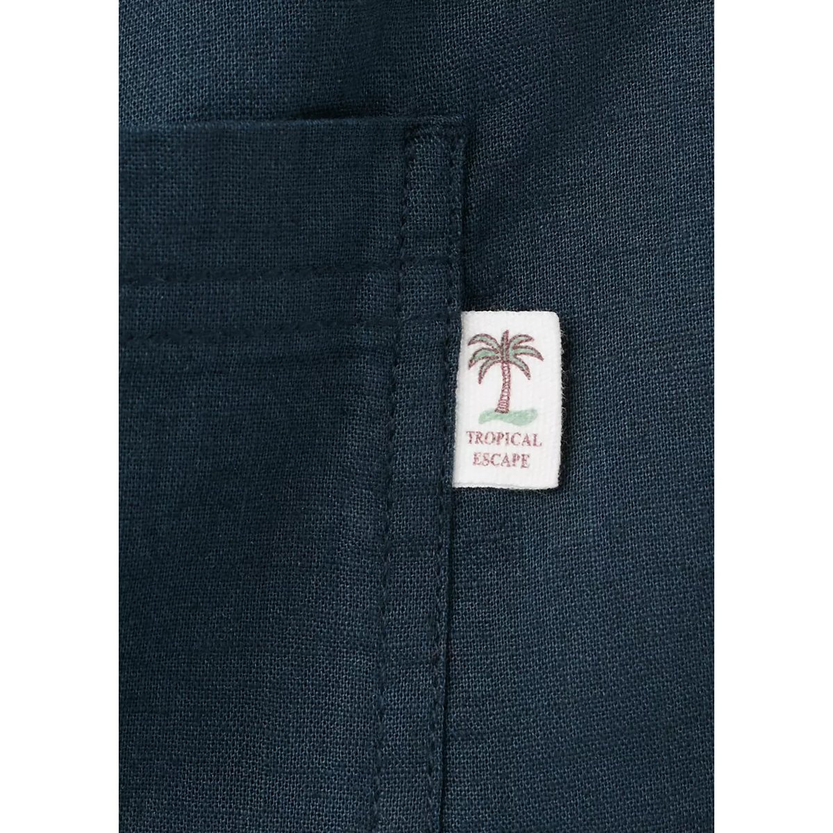 Bermuda coton et lin mélangé bleu marine, MANGO KIDS
