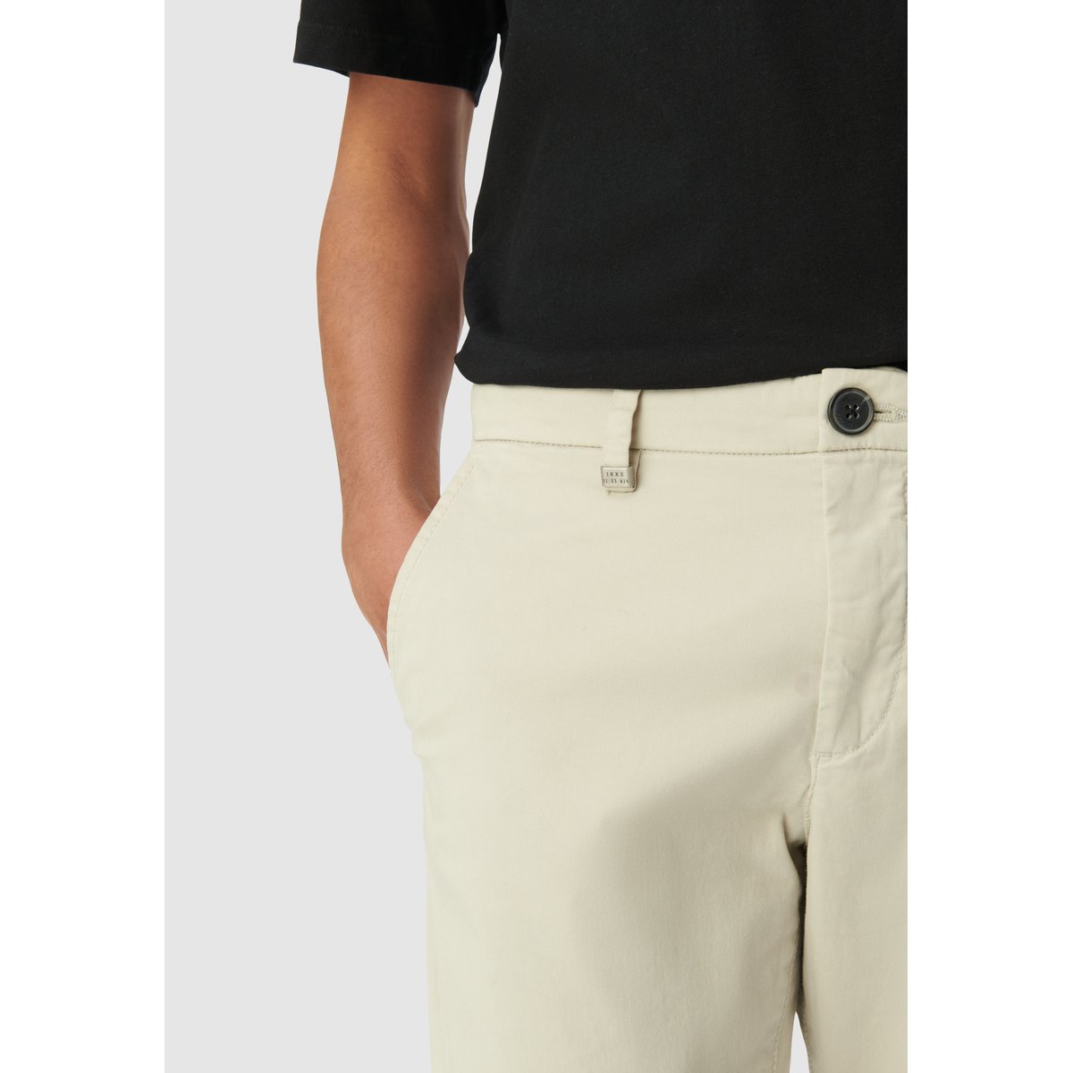 Pantalon chino slim beige écru, IKKS