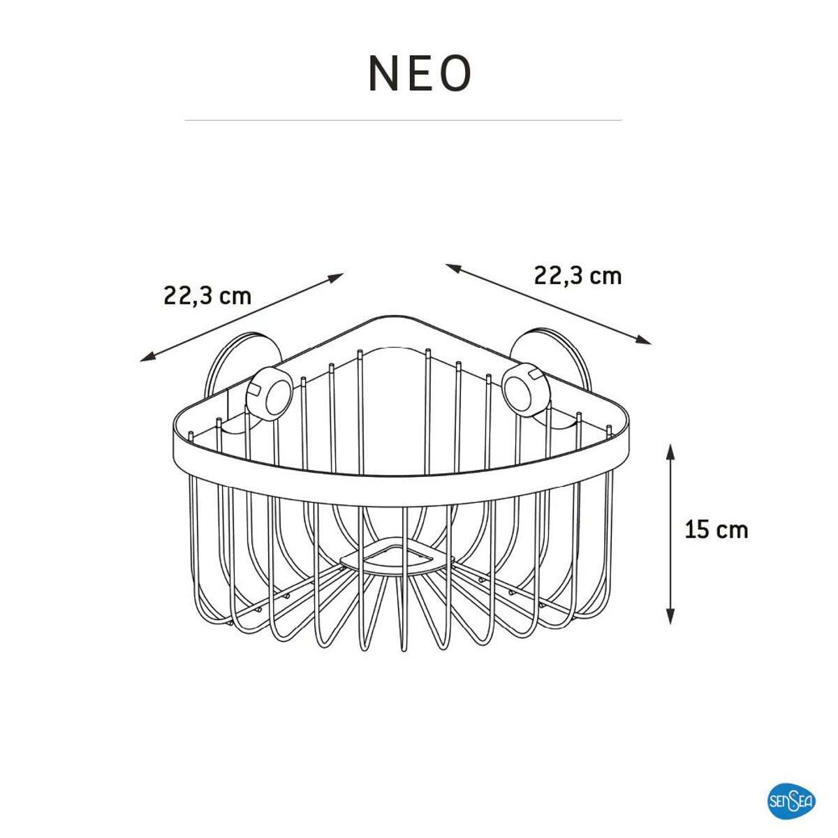 Organisateur de douche en acier, NEO blanc, SENSEA