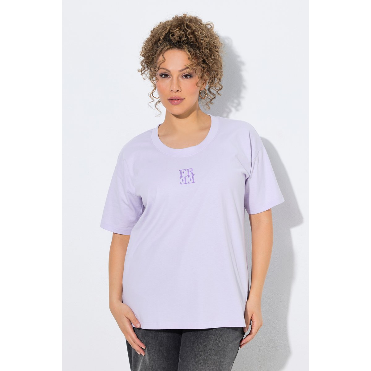T-shirt oversize, imprimé dans le dos violet vif, ULLA POPKEN