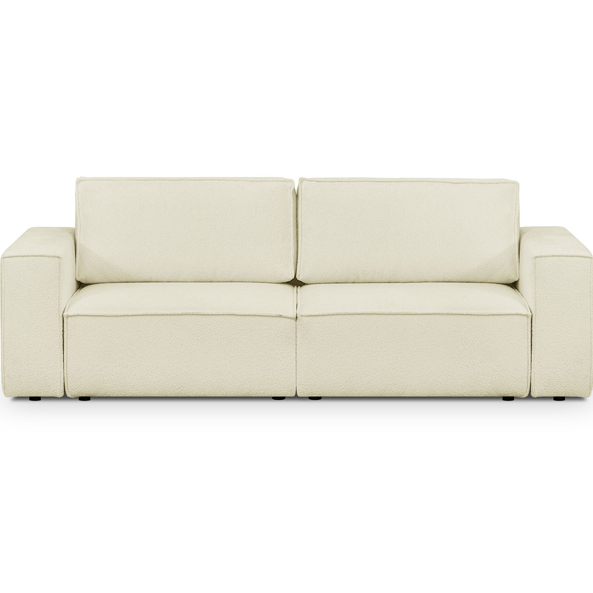 Canapé modulable 3 places en tissu bouclé - Harper Mod beige, HOMIFAB