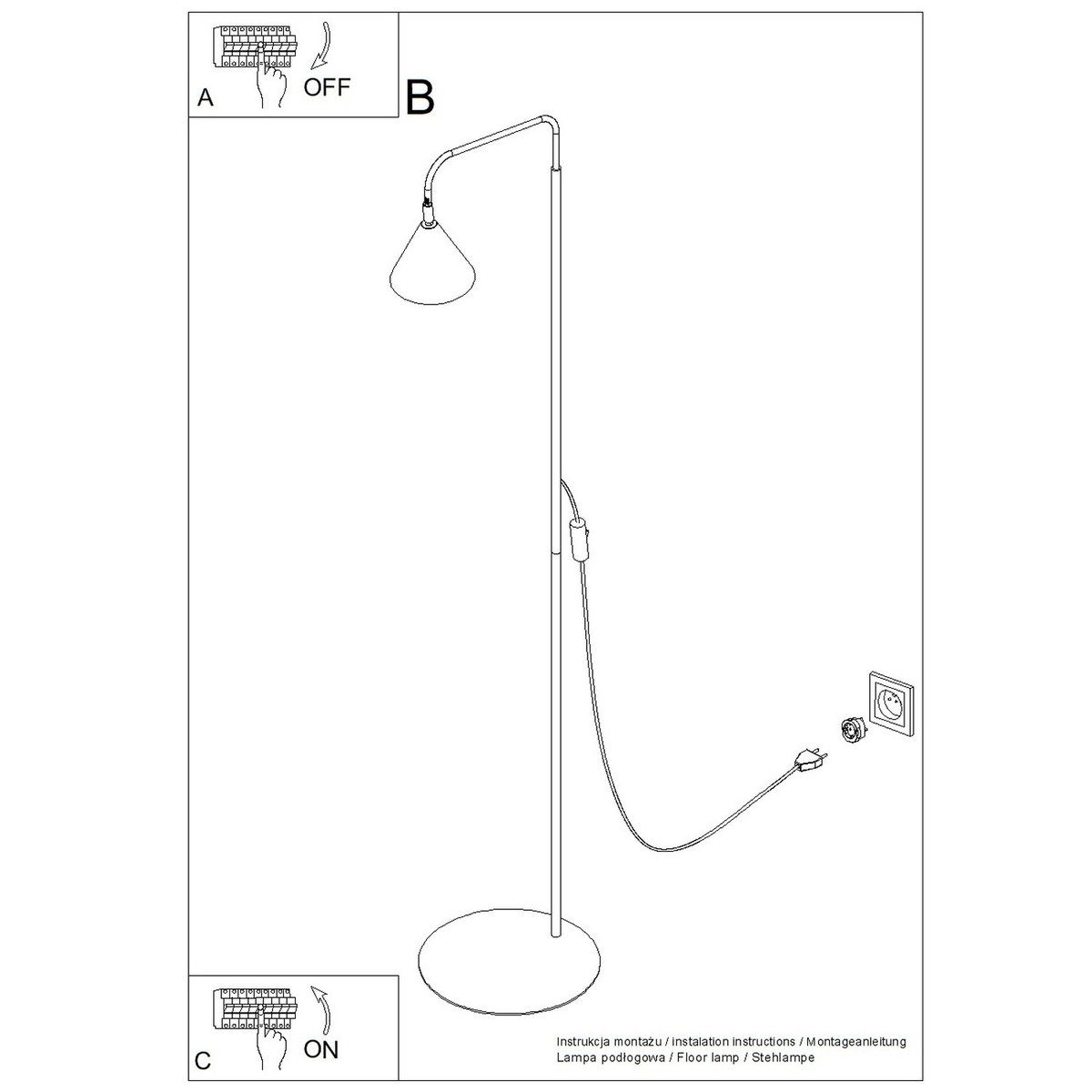 Lampadaire Outremer E14 1 Nox outremer, EDEN