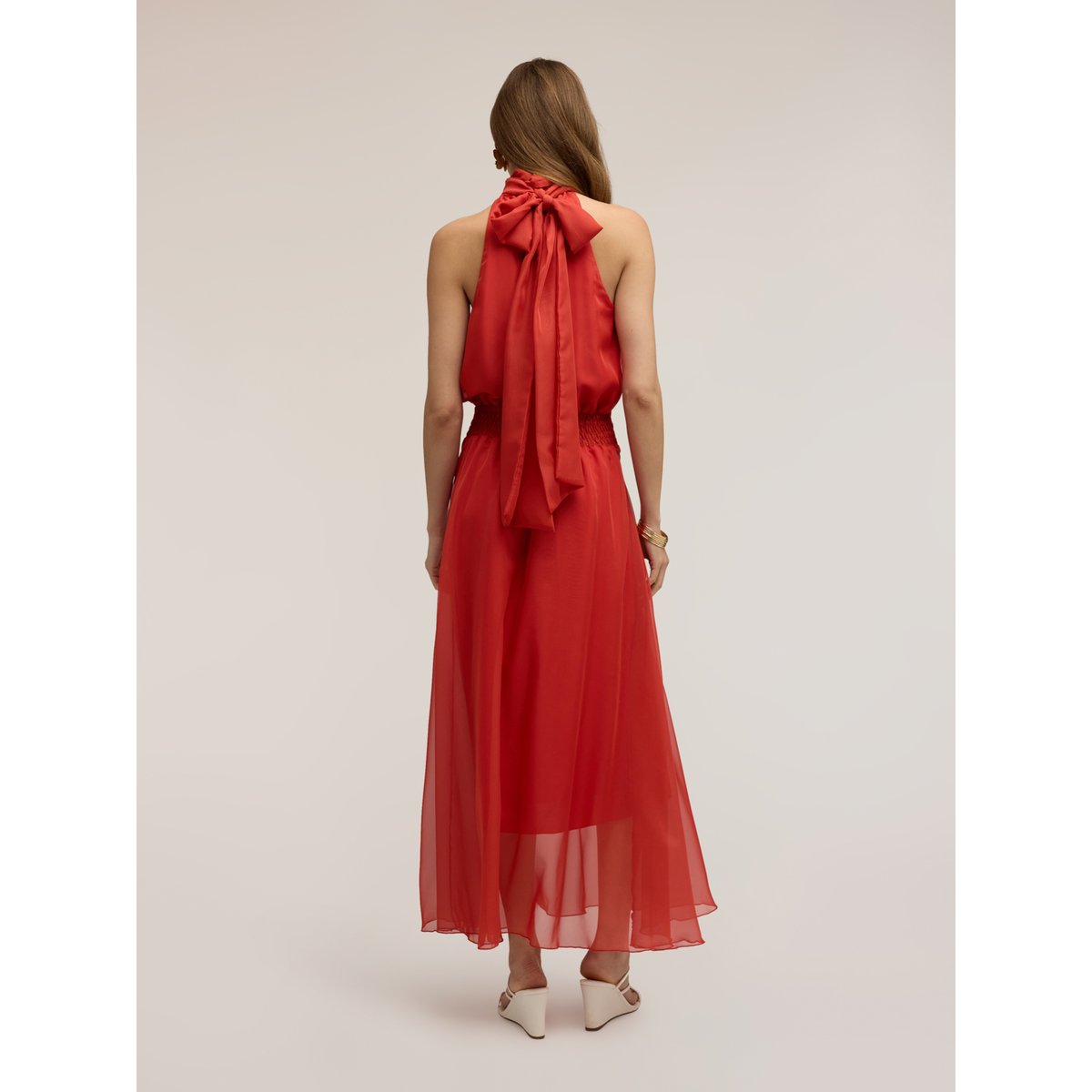 Robe longue avec encolure dos-nu rouge, MOTIVI