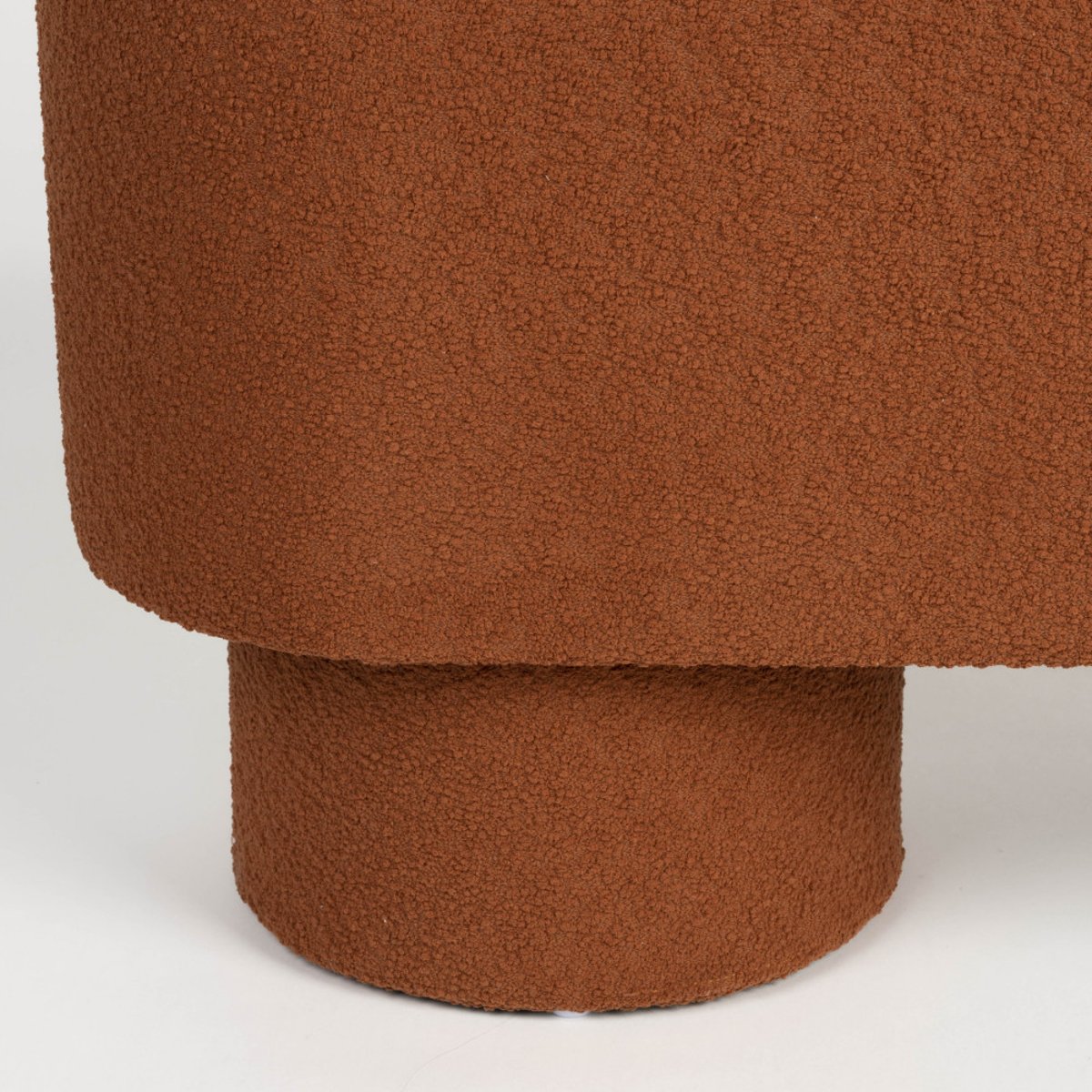 Banc arrondi en tissu bouclette L93cm- MARCOS rouille, DRAWER