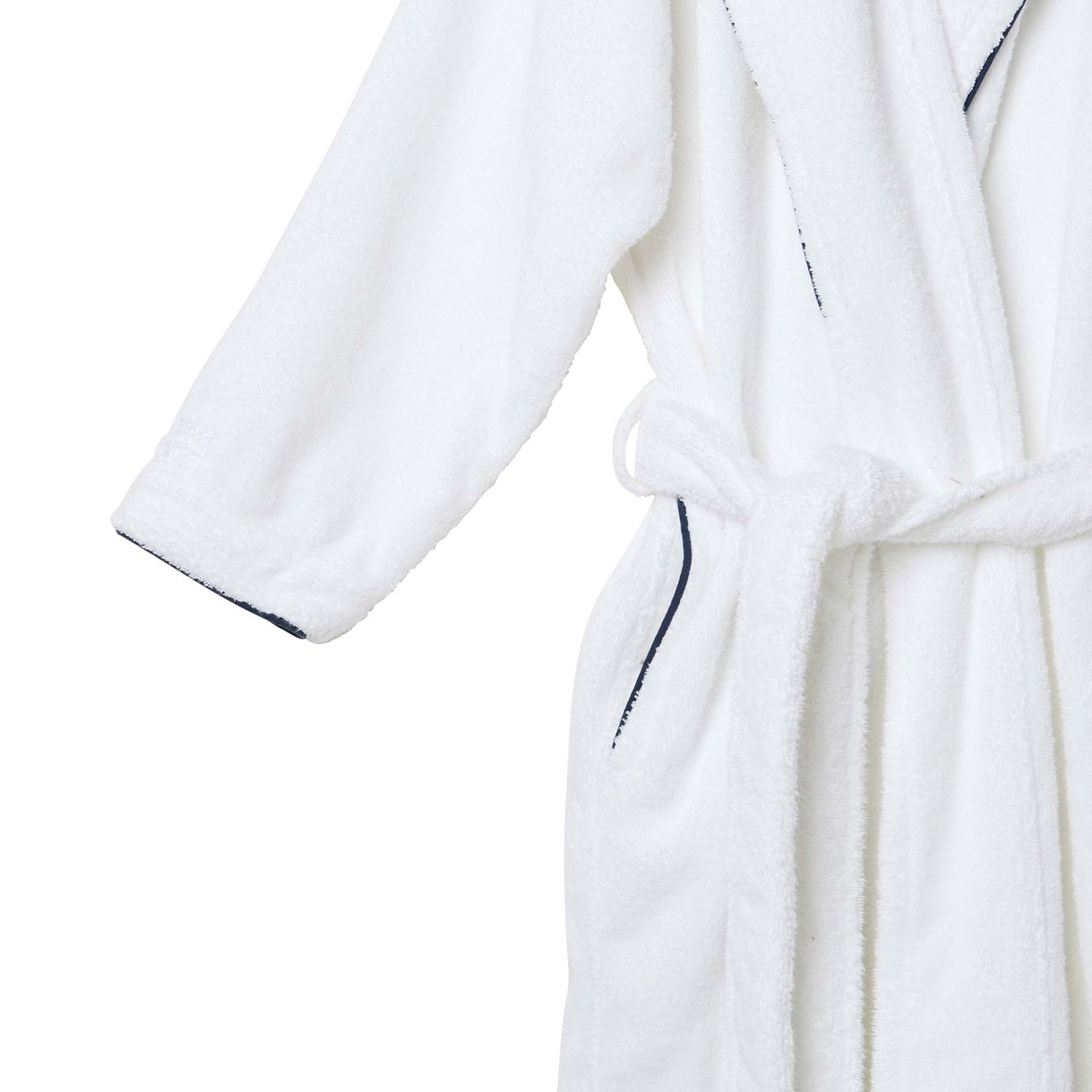 Peignoir mixte SASHA blanc - marine, CARRE BLANC