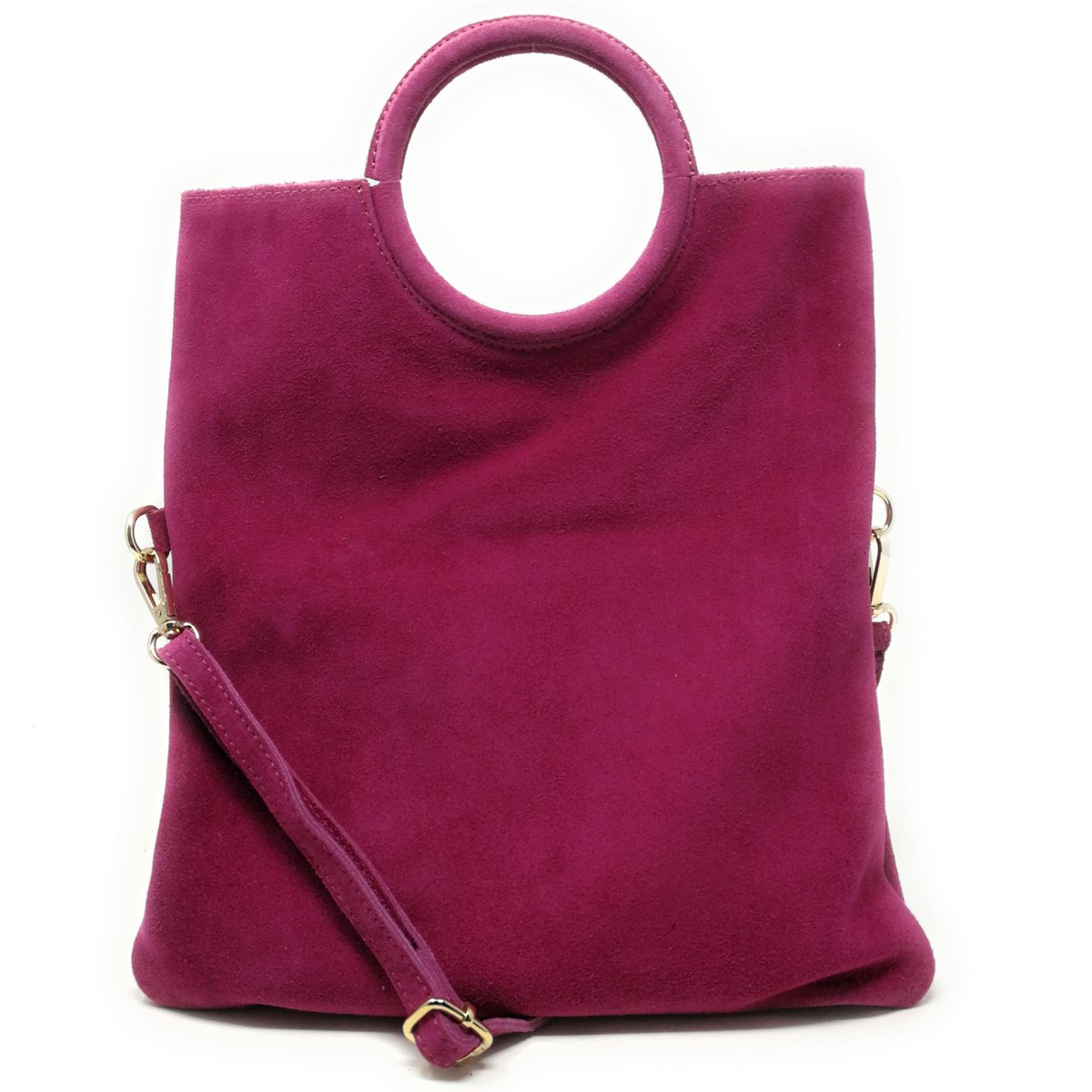 Sac à main et bandoulière en croute de cuir italien CHARLOTTE fushia, OH MY BAG
