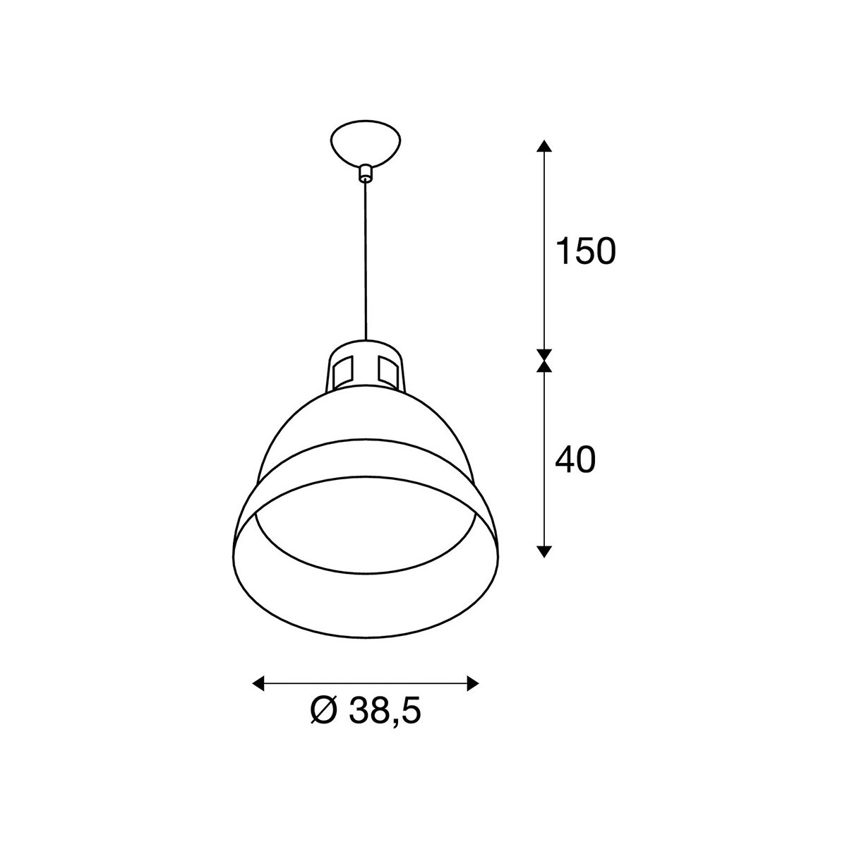 Suspension intérieure PARA 380, 160 W - SLV - Seul gris, SLV