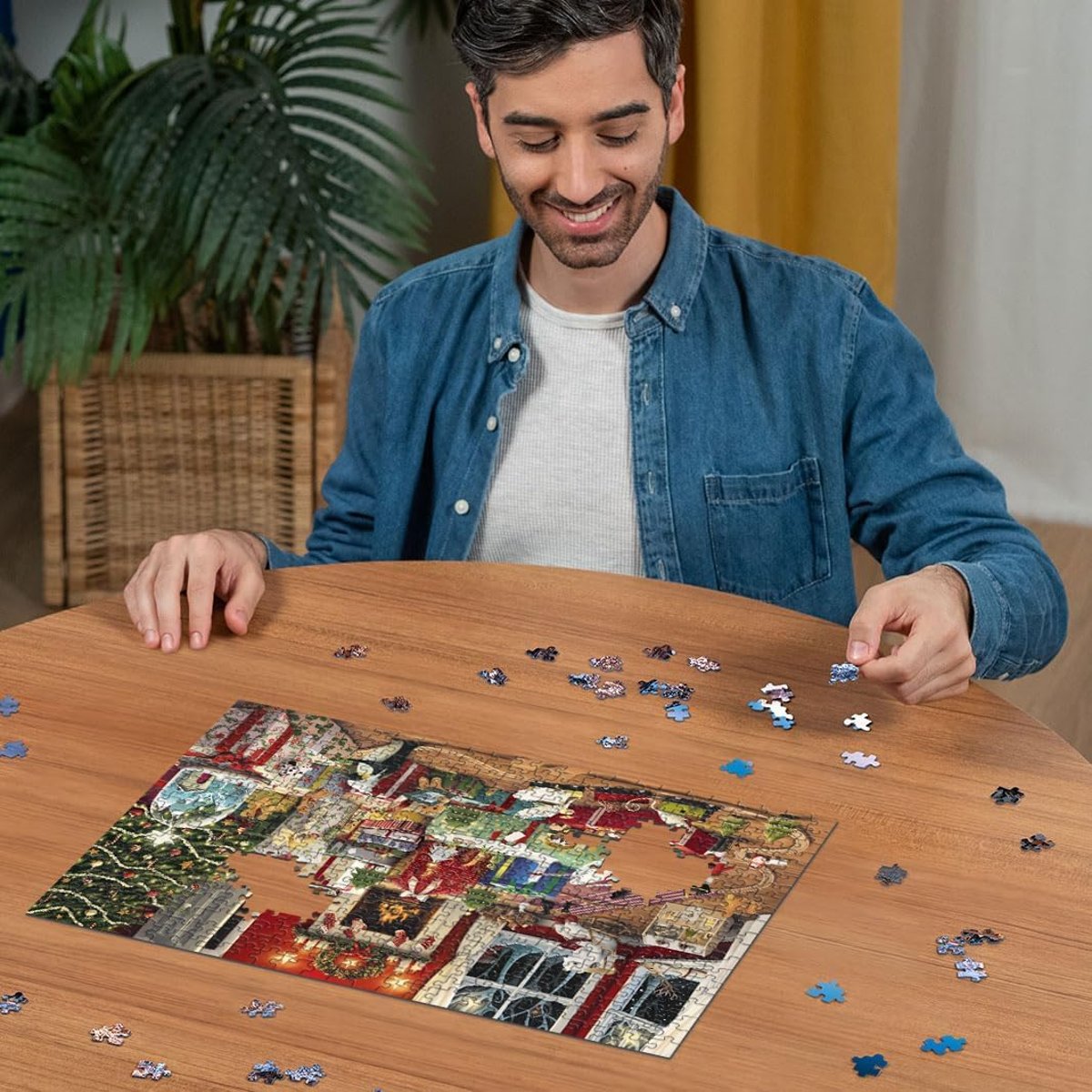 Puzzle Un Noël enchanté 500 pcs bleu, RAVENSBURGER