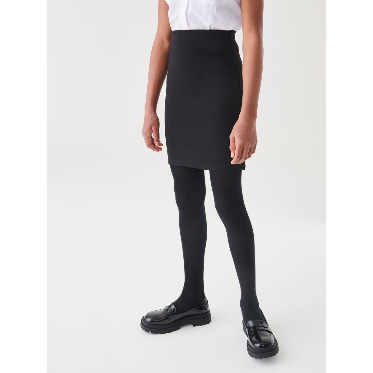 Jupe crayon à enfiler en jersey stretch noir, NEXT