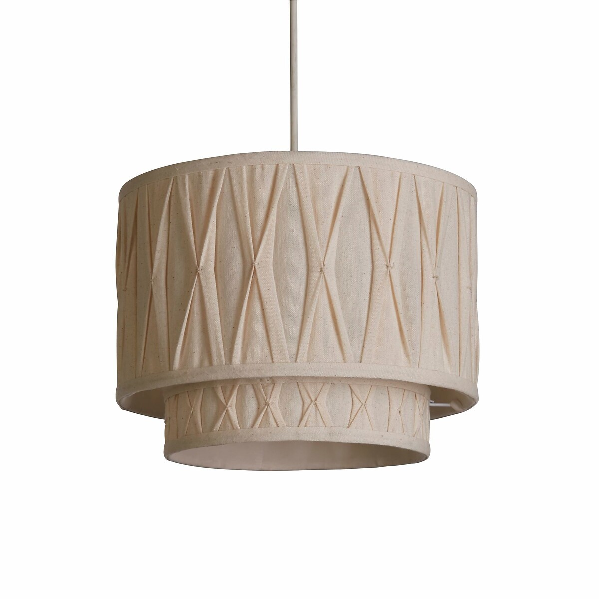 30cm Revere 2-Tier Pinch Pleat Linen Drum Shade in Natural cream, SO'HOME