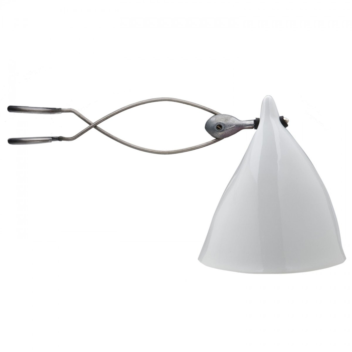 Lampe Cornette à Pincer Porcelaine blanc brillant, TSE ET TSE ASSOCIÉES