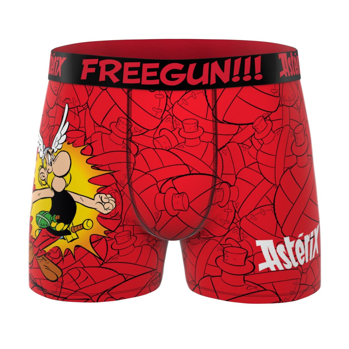 Lot De 4 Boxers Astérix violet/rouge/gris foncé/vert/bleu/noir, FREEGUN