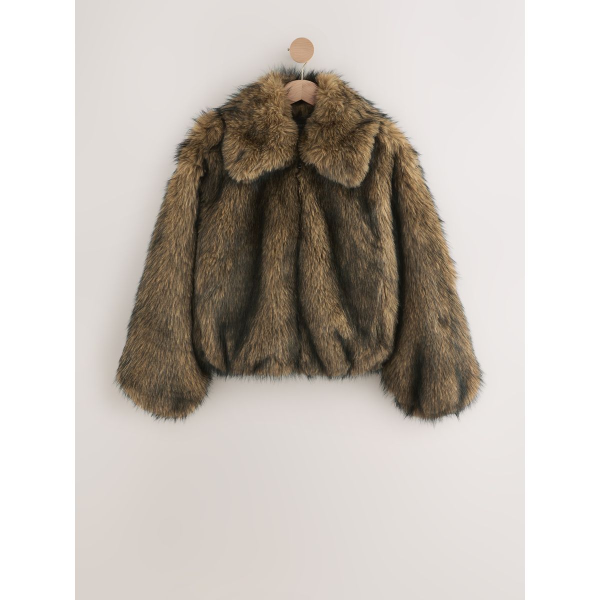 Veste zippée en imitation fourrure naturel, NEXT