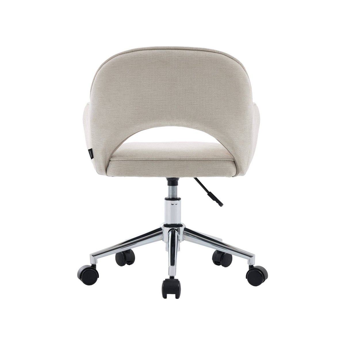 Chaise de bureau enfant à roulettes ajustable tissu chenille JIM KID beige, SWEEEK