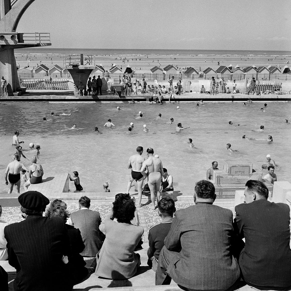 Photo ancienne le Touquet Paris plage tableau alu dibond, HEXOA