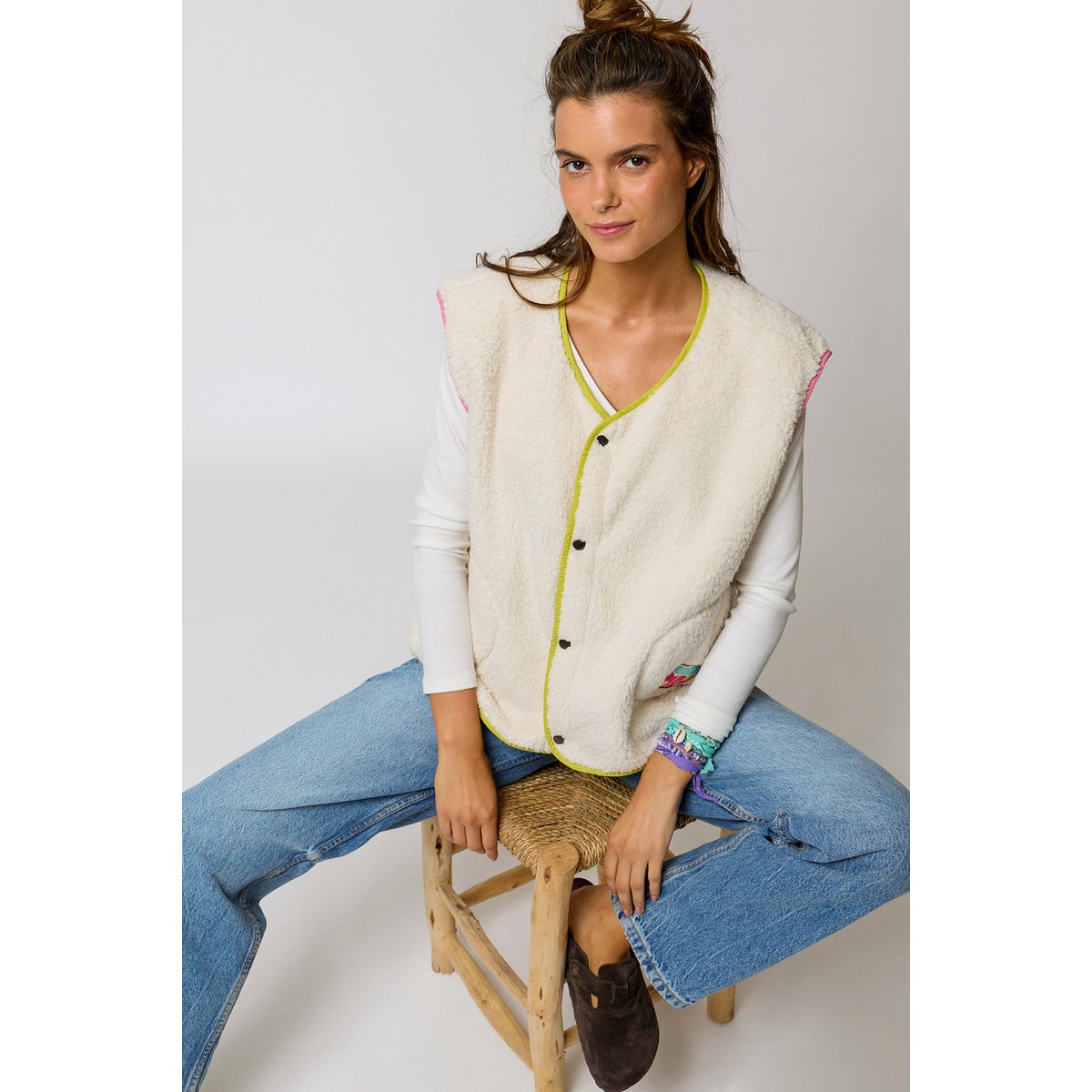 Gilet Yaqui - WINTU ecru, BANANA MOON