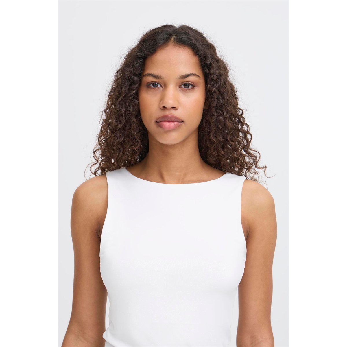 Haut en jersey sans manches blanc cloud dancer, ICHI