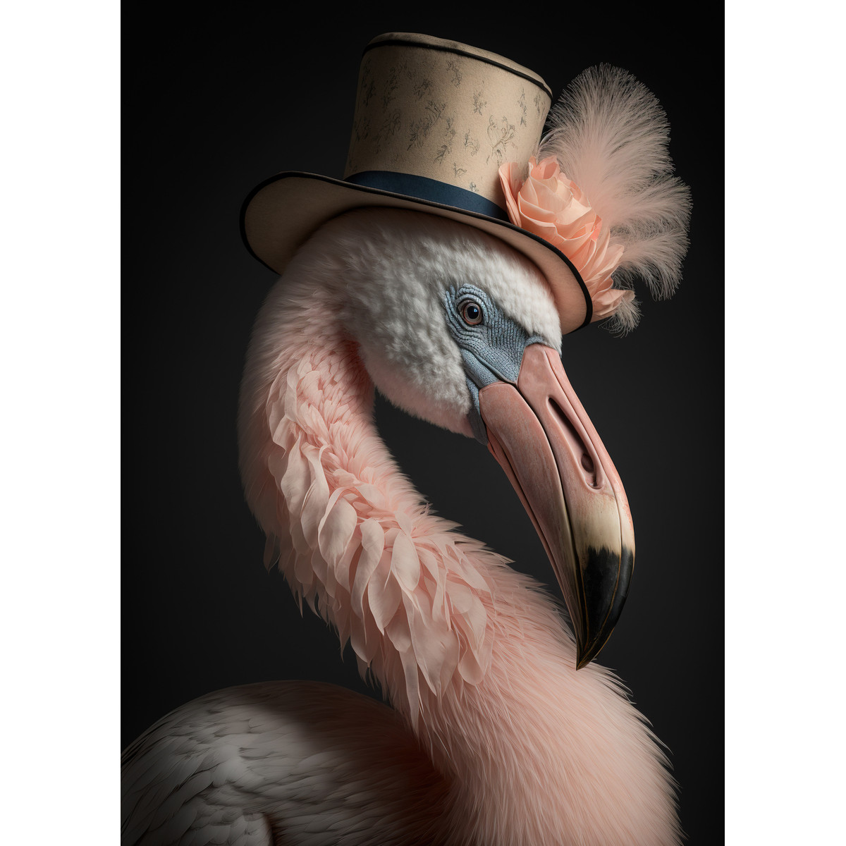 Tableau Sur Toile Portrait Flamant Rose Humanisé ANIMAUX HUMANISÉS tableaux sur toile-rose, CEANOTHE