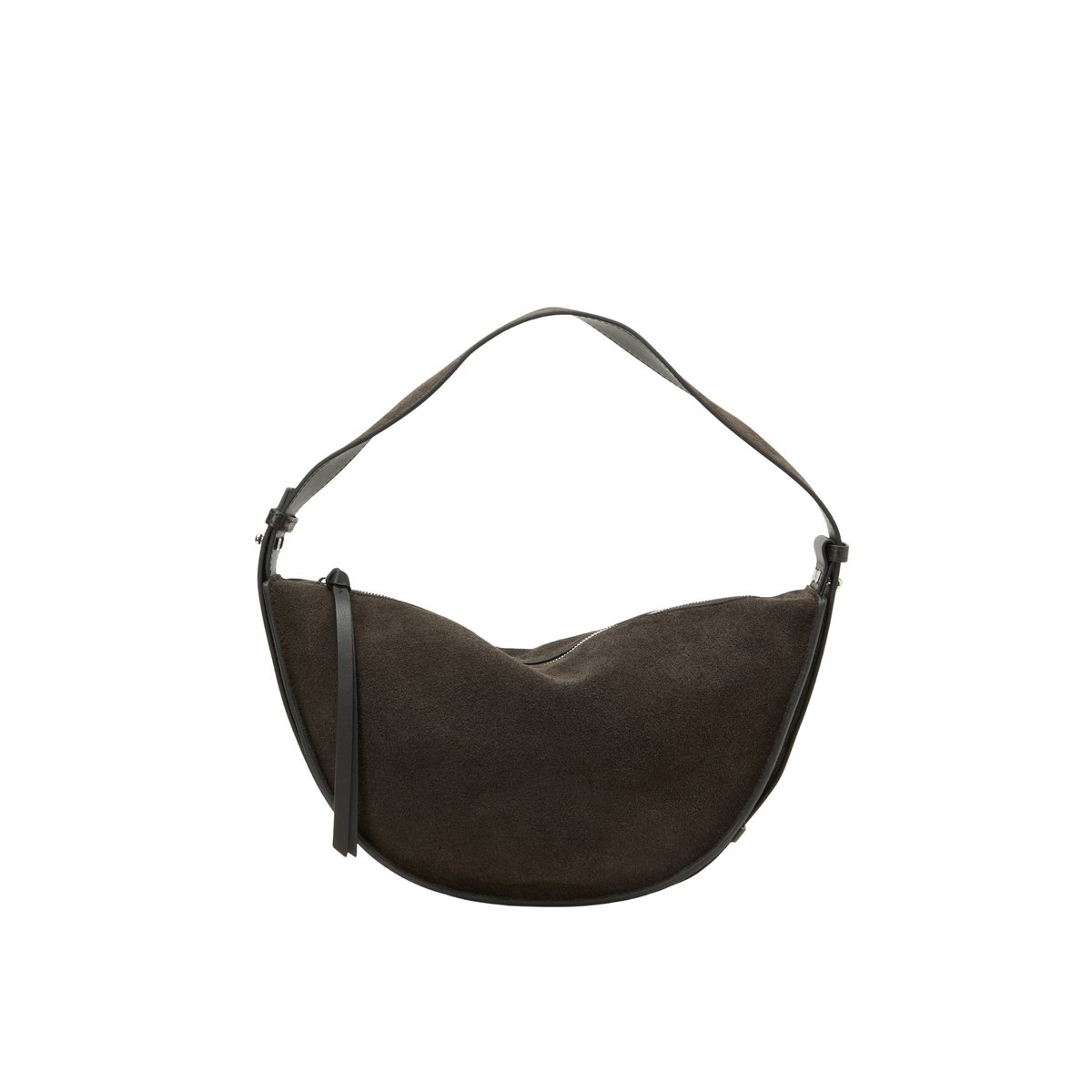Sac à bandoulière modèle Aami moyen en cuir velours souple marron foncé, MARC O'POLO