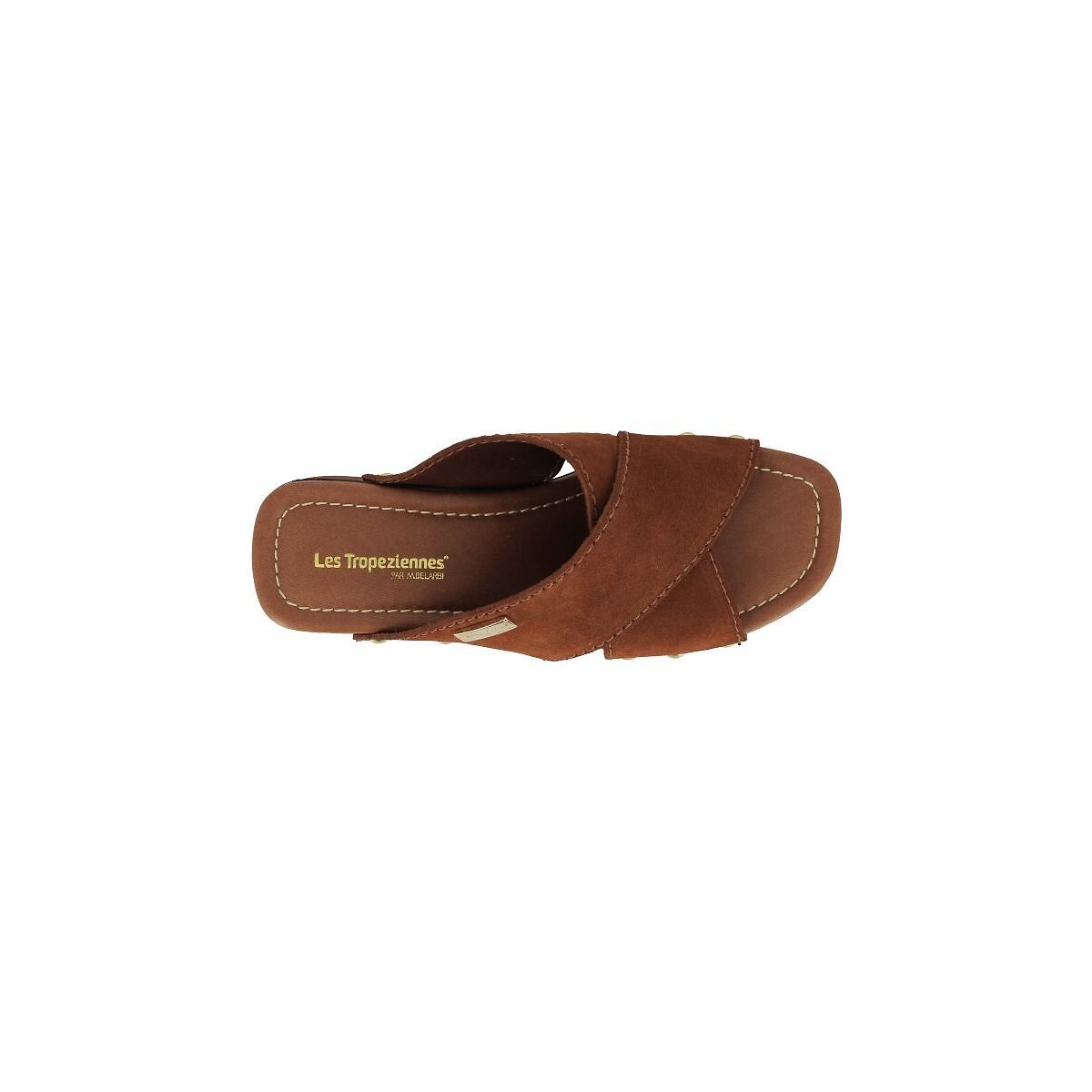 Pipa Suede Heeled Mules cognac, LES TROPEZIENNES PAR M.BELARBI