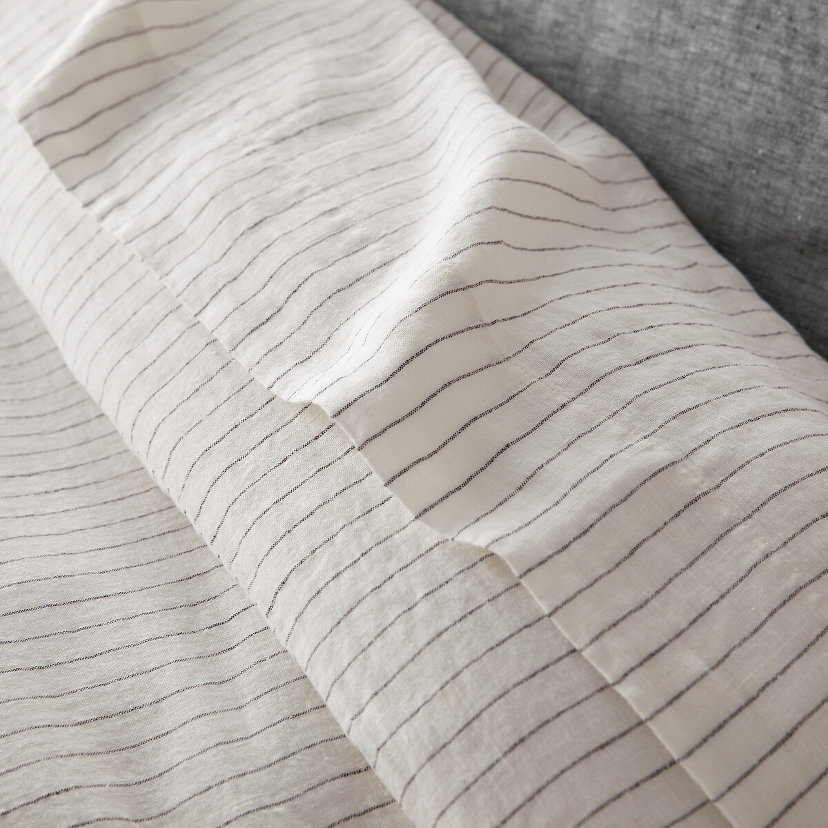 Linot Striped Washed Linen Duvet Cover striped, LA REDOUTE INTERIEURS