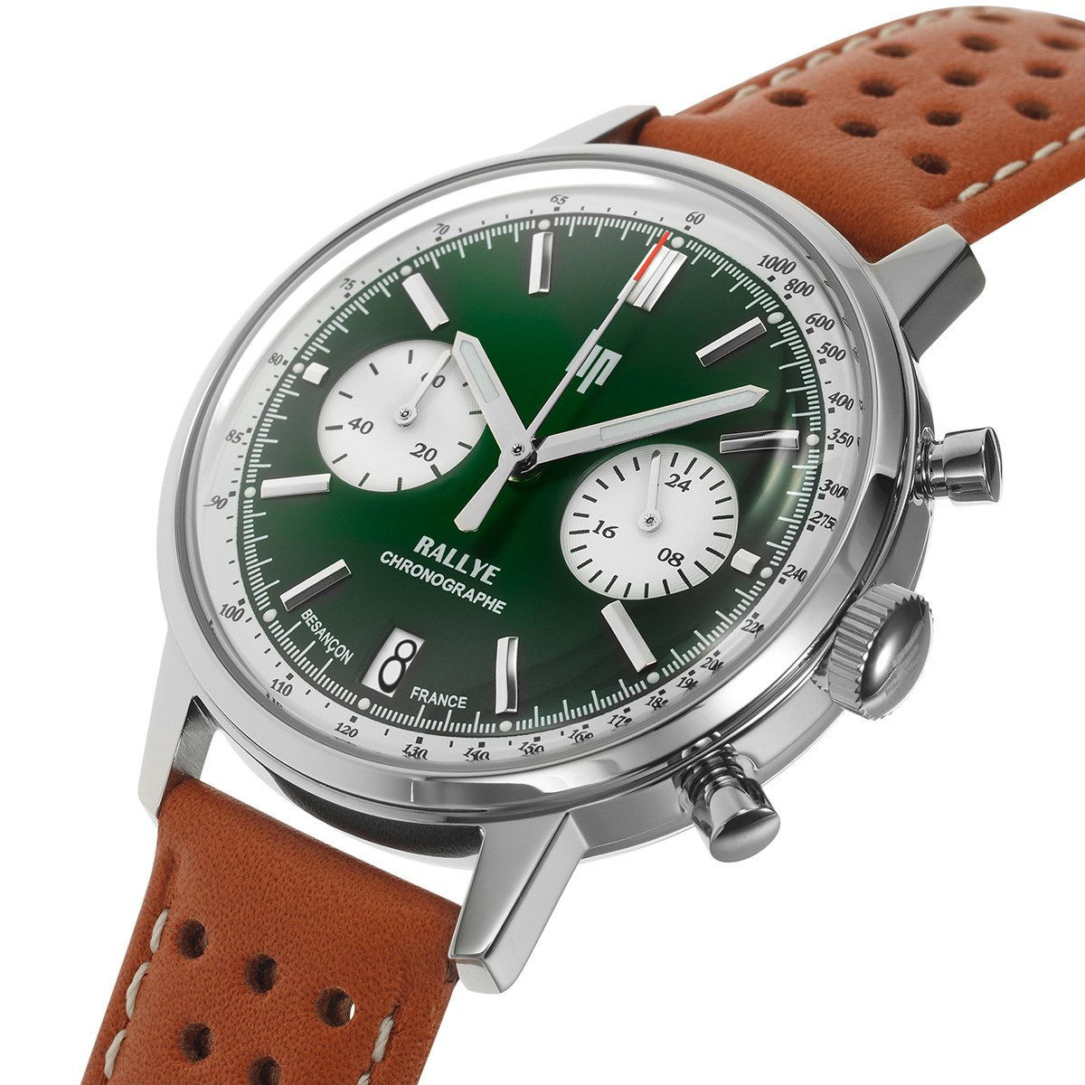Montre Analogique RALLYE argenté vert marron, LIP