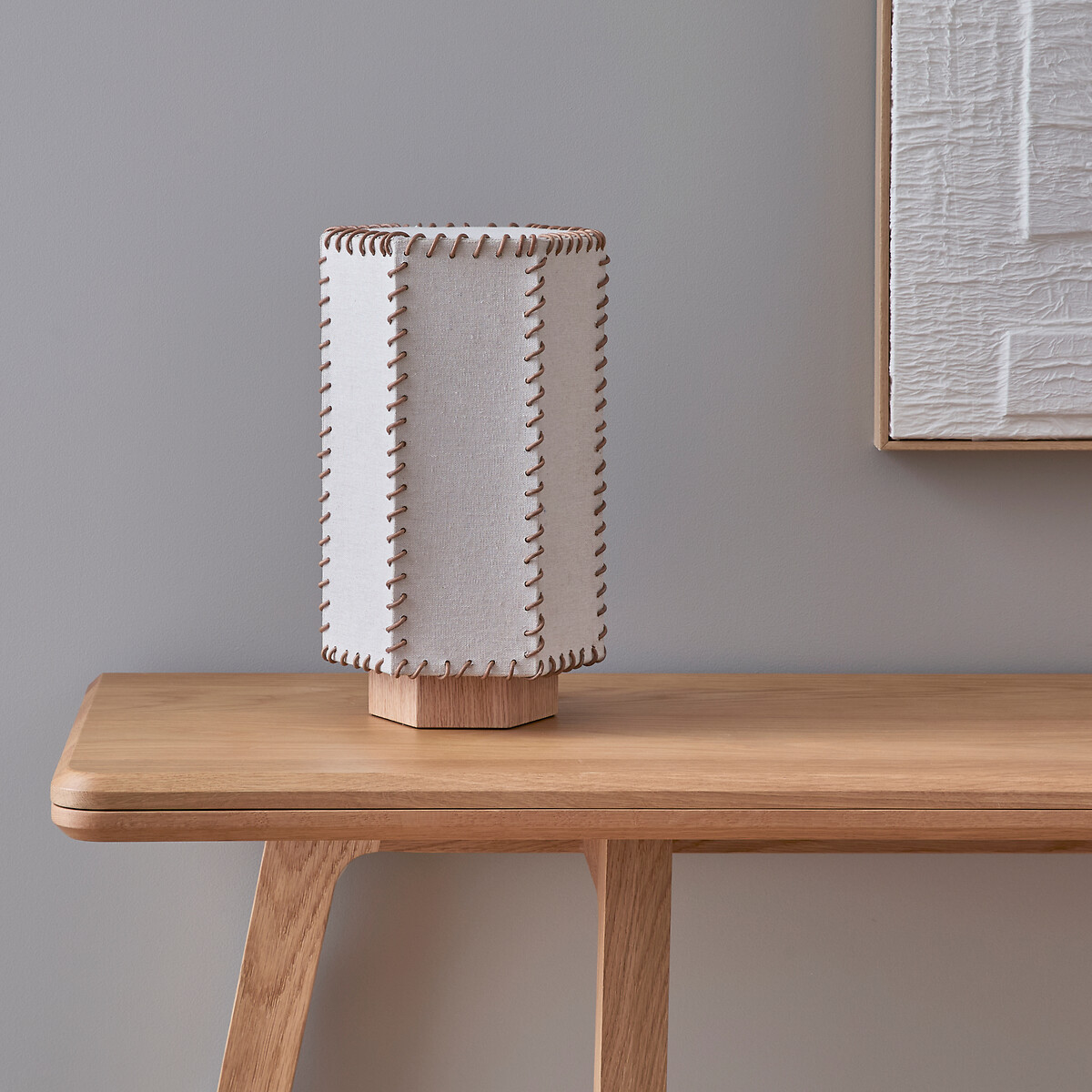 Lampe à poser en chêne et lin, SIXTA naturel, AM.PM
