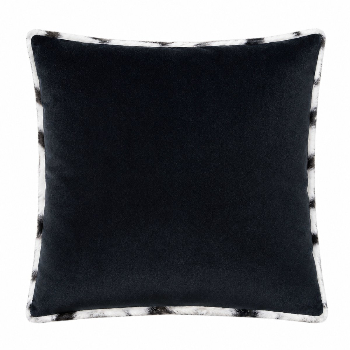Coussin garni à motif zèbre avec dos en velours - QABANE noir, HOME MAISON