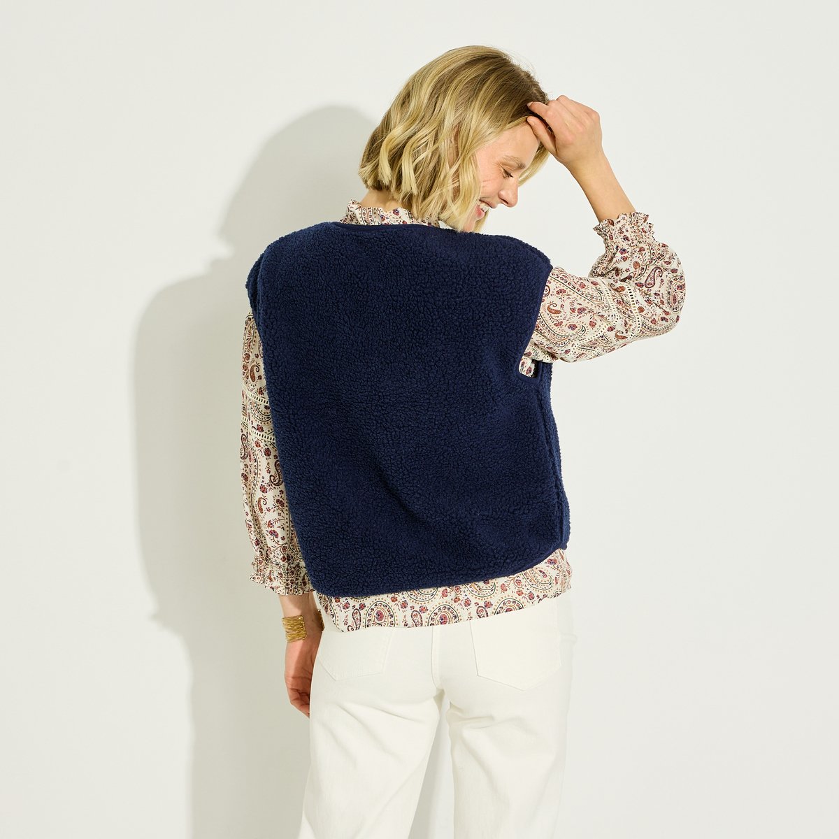 Gilet sans manches bleu marine, GRAIN DE MALICE
