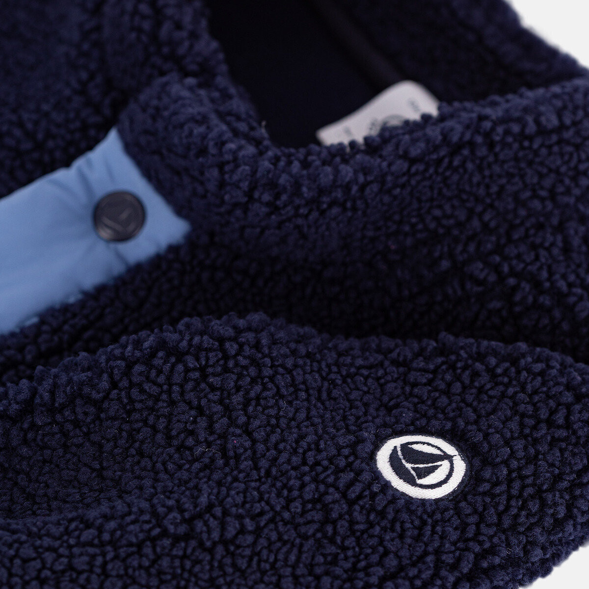 Cappotto a tinta unita imbottito, in sherpa blu marino, PETIT BATEAU