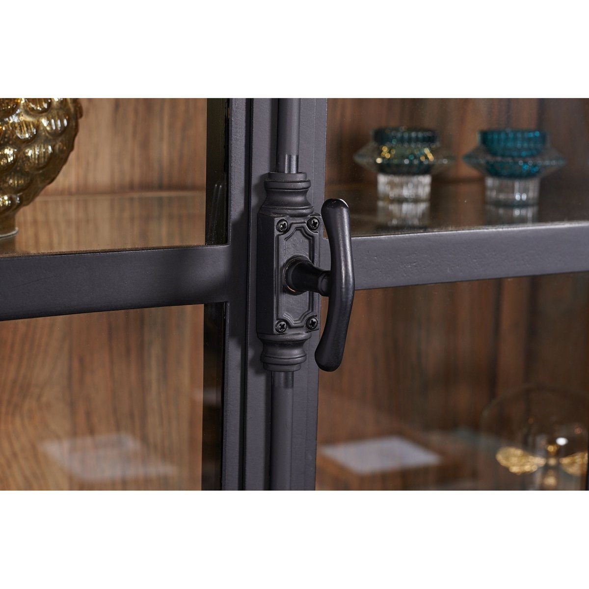 Buffet vaisselier en bois noir 2 portes vitrées - DALILA noir, HELLIN, DEPUIS 1862
