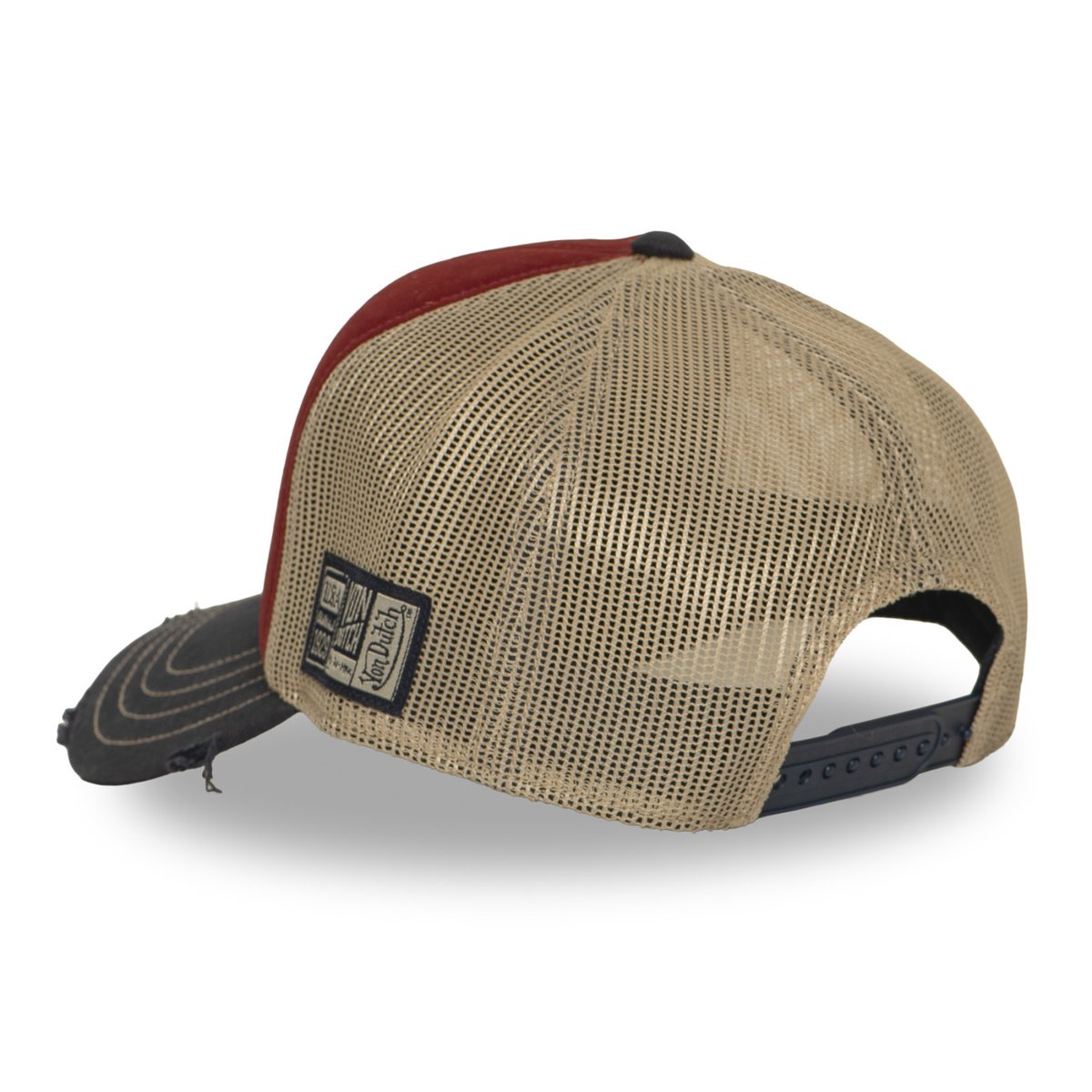 Casquette trucker Crew bleu/bordeaux/beige, VON DUTCH