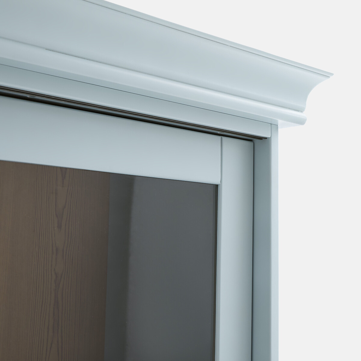 Geschirrschrank POIRET, 6 Türen, aus massiver Kiefer und MDF grautürkis, LA REDOUTE INTERIEURS