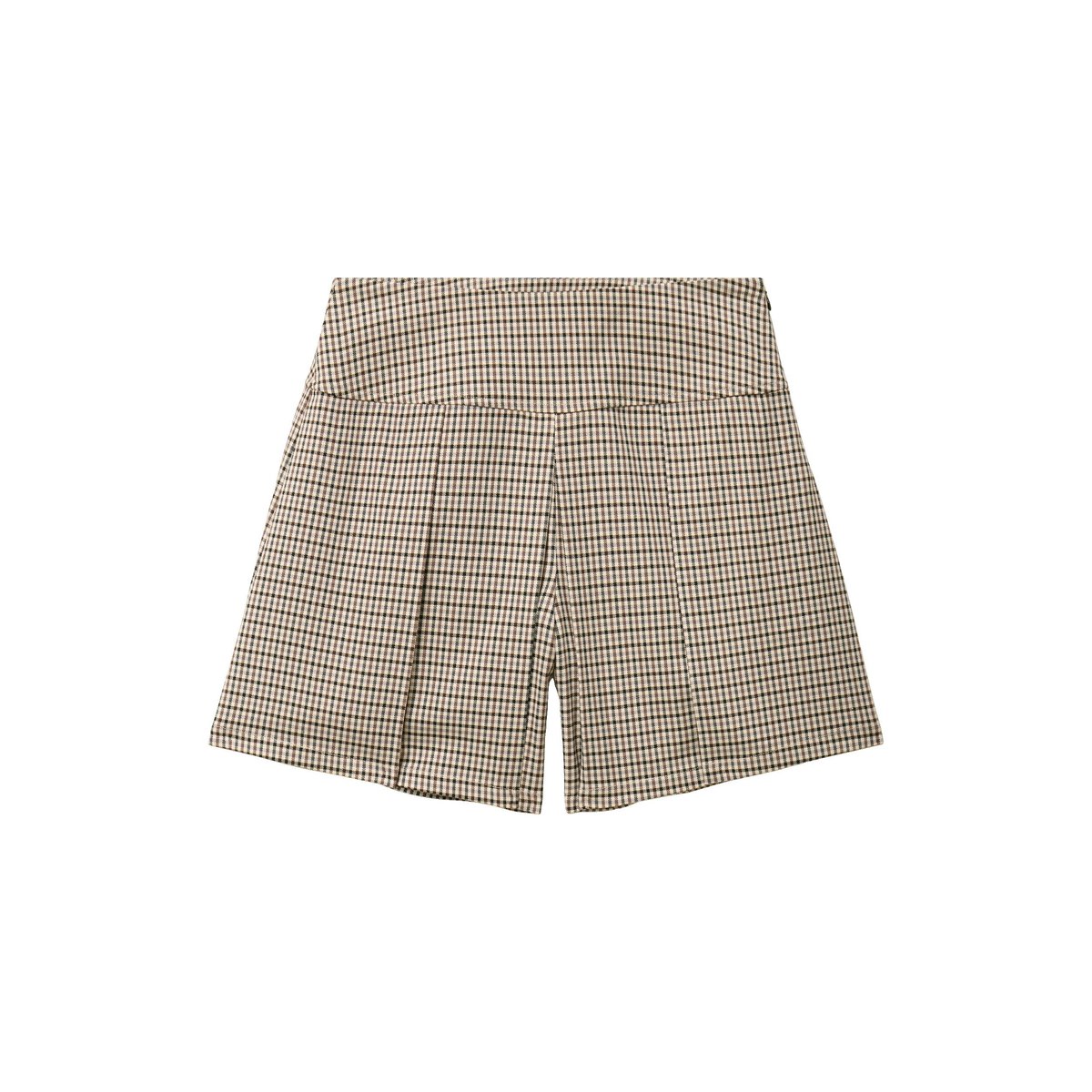 Short plissé taille haute fluide marron, BONOBO