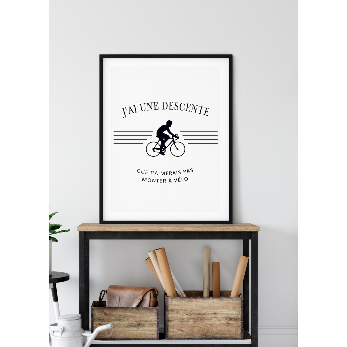 Affiche 'J'ai une descente...' blanc, L'AFFICHERIE