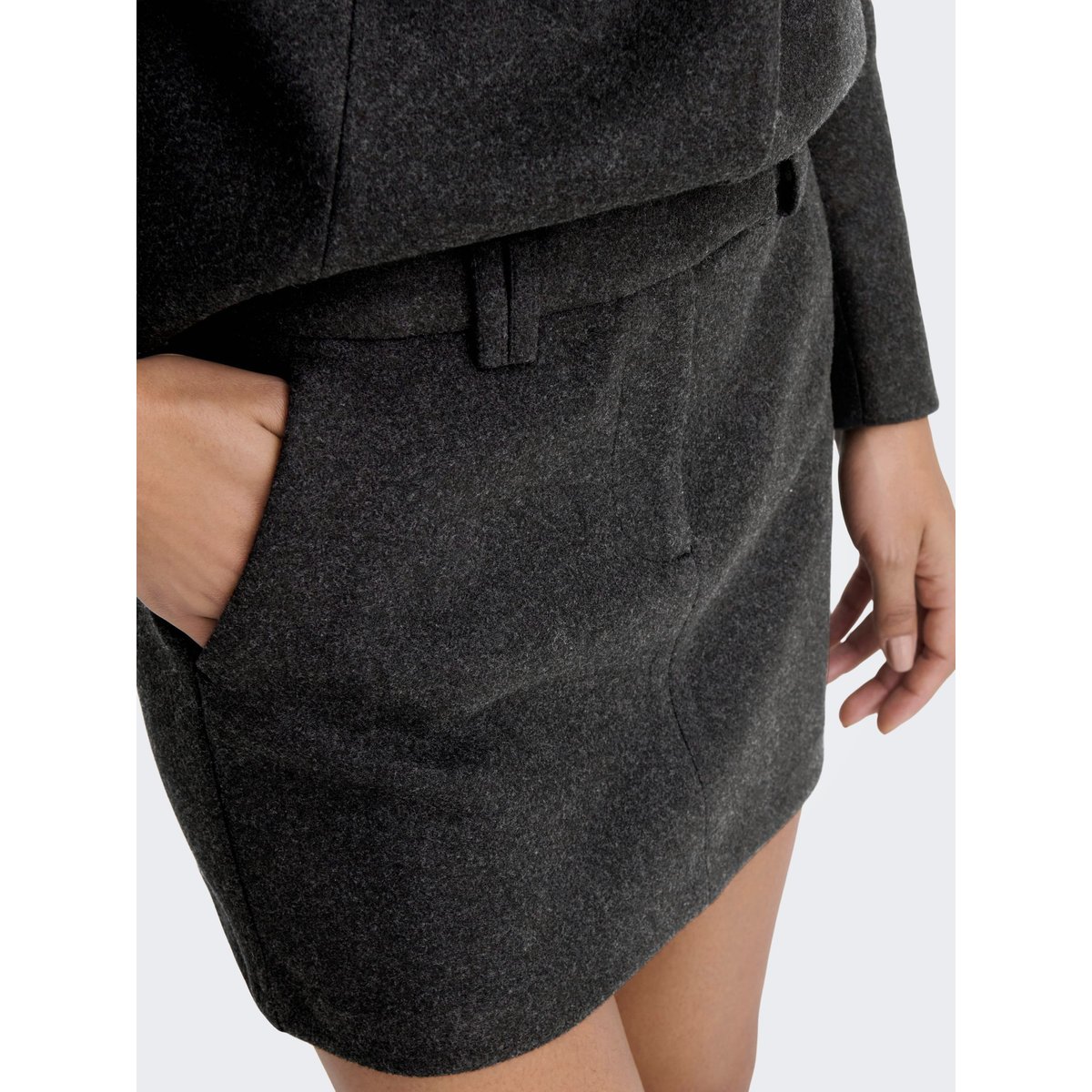 Jupe Courte dark grey melange, ONLY