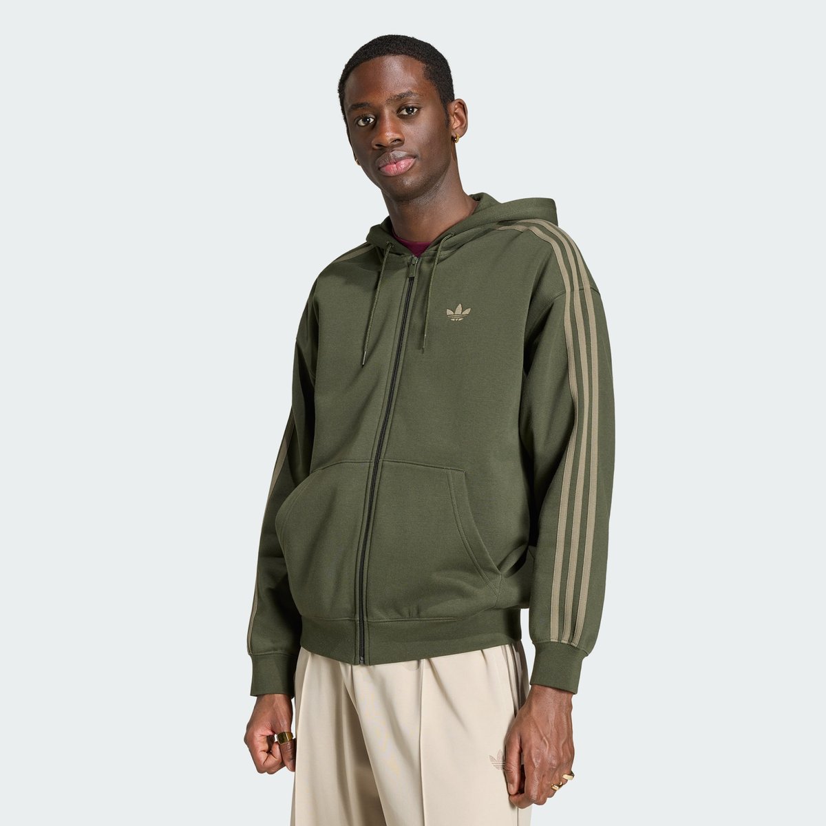 Veste À Capuche Zip Intégral Oversize Adidas Adicolor Veste À Capuche Zip Intégral Oversize Adidas Adicolor night cargo, adidas Originals