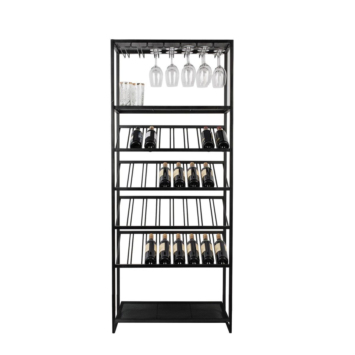Meuble à vin Cantor noir, ZUIVER