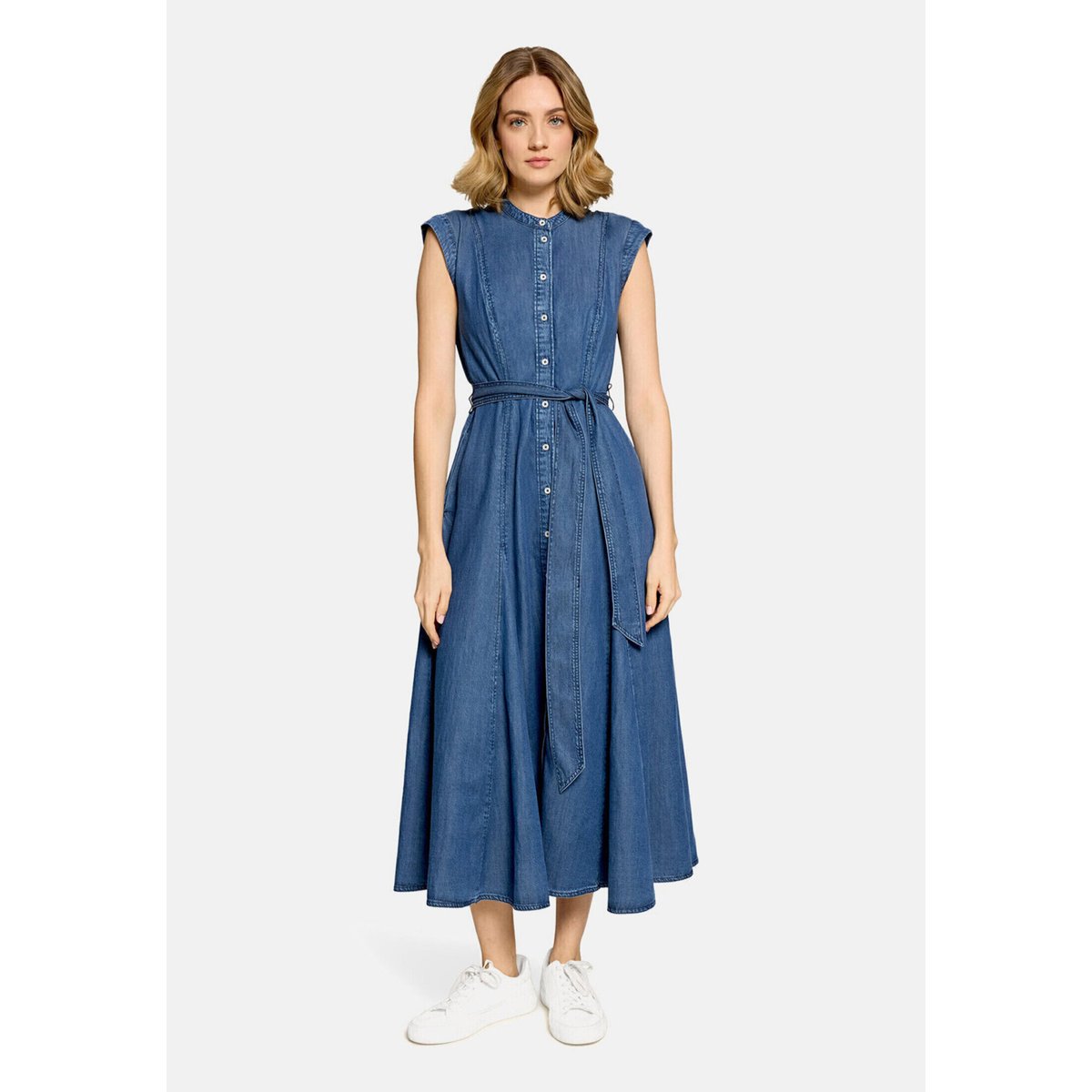 Robe en jean à poches extérieures bleu, CARTOON