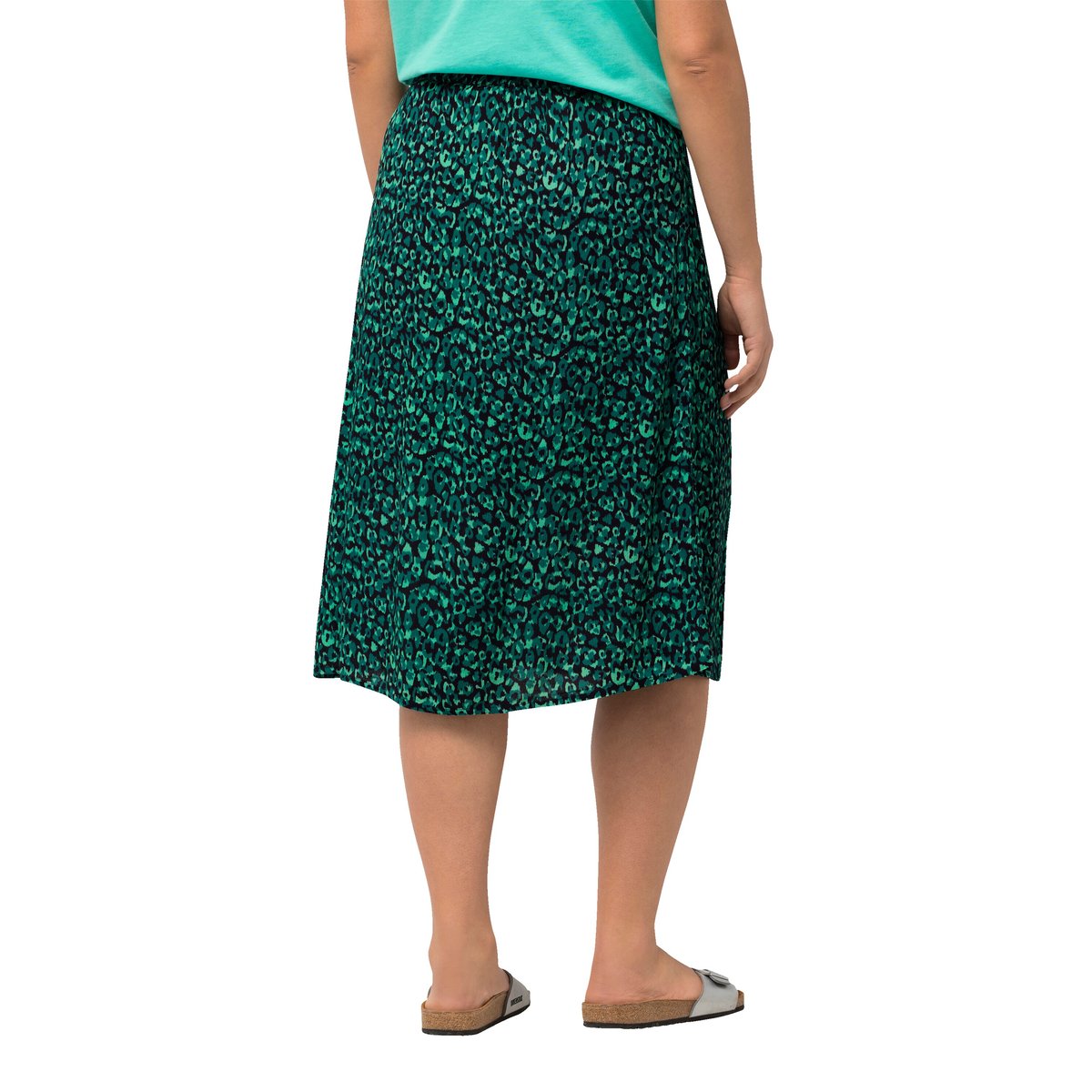 Jupe midi à motif léopard marine, ULLA POPKEN