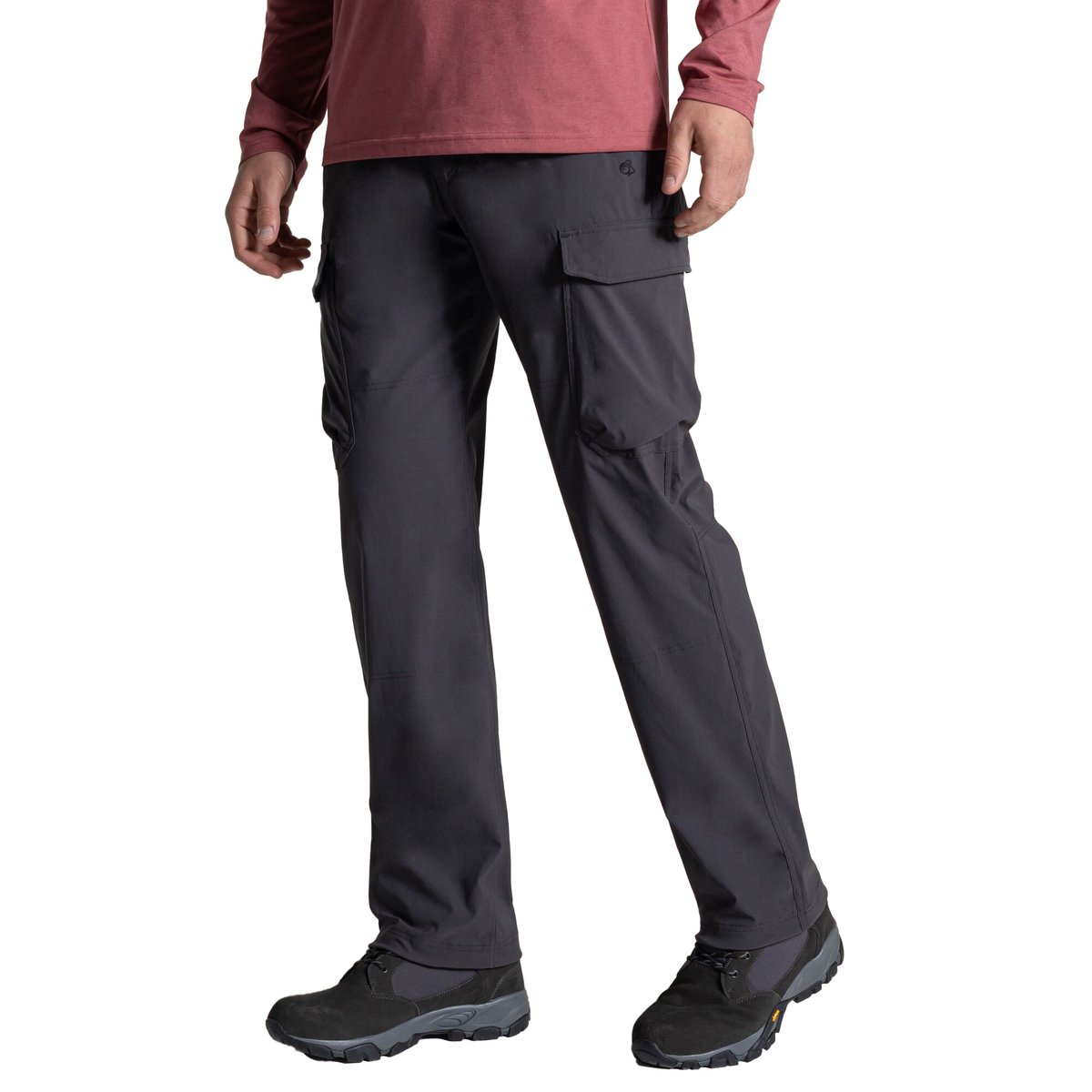Pantalon long et extensible à poches et taille mi-haute semi-élastiquée RIF anthracite, CRAGHOPPERS