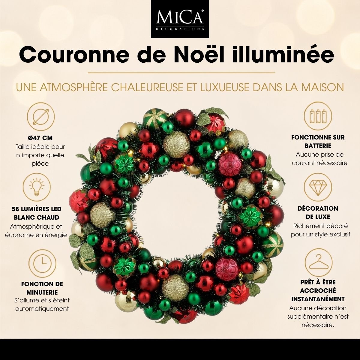 Couronne vert, MICA DECORATIONS
