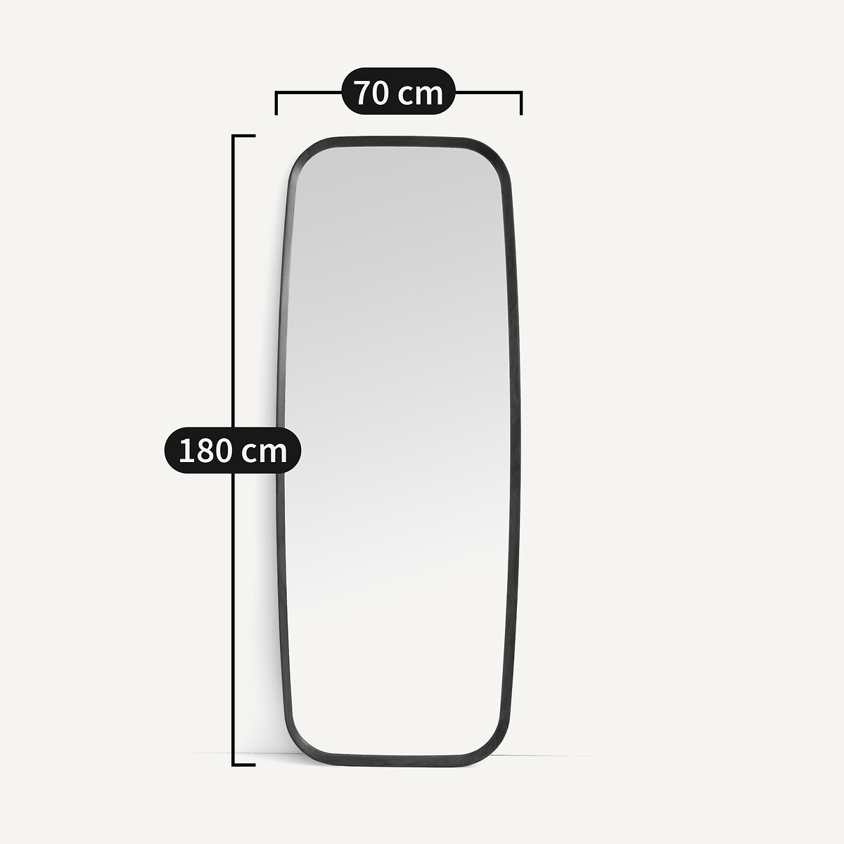 Miroir XXL noyer massif H180 cm, ORION noyer, AM.PM