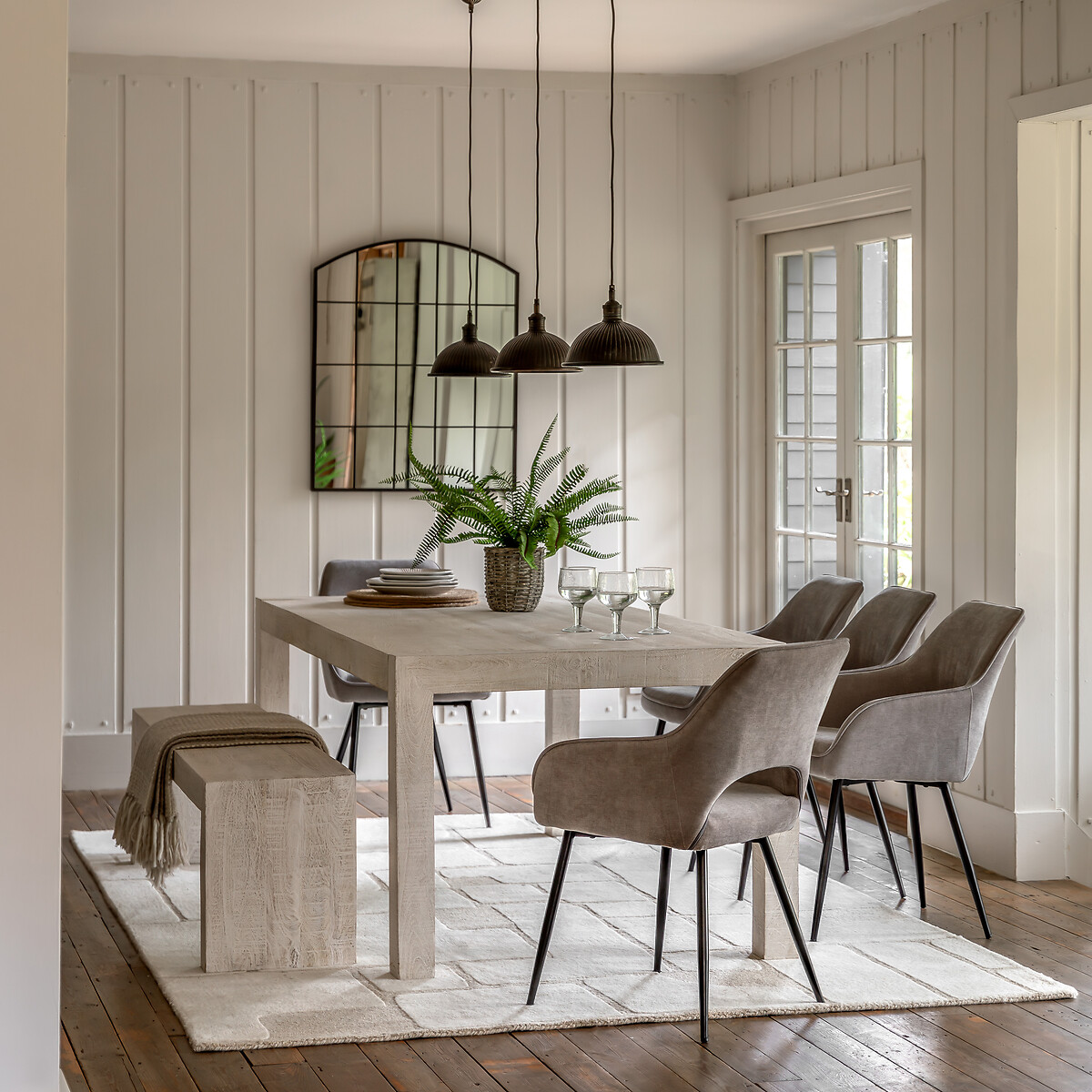 Rustana Whitewash Mango Wood Dining Table wood white, ÉDITÉ
